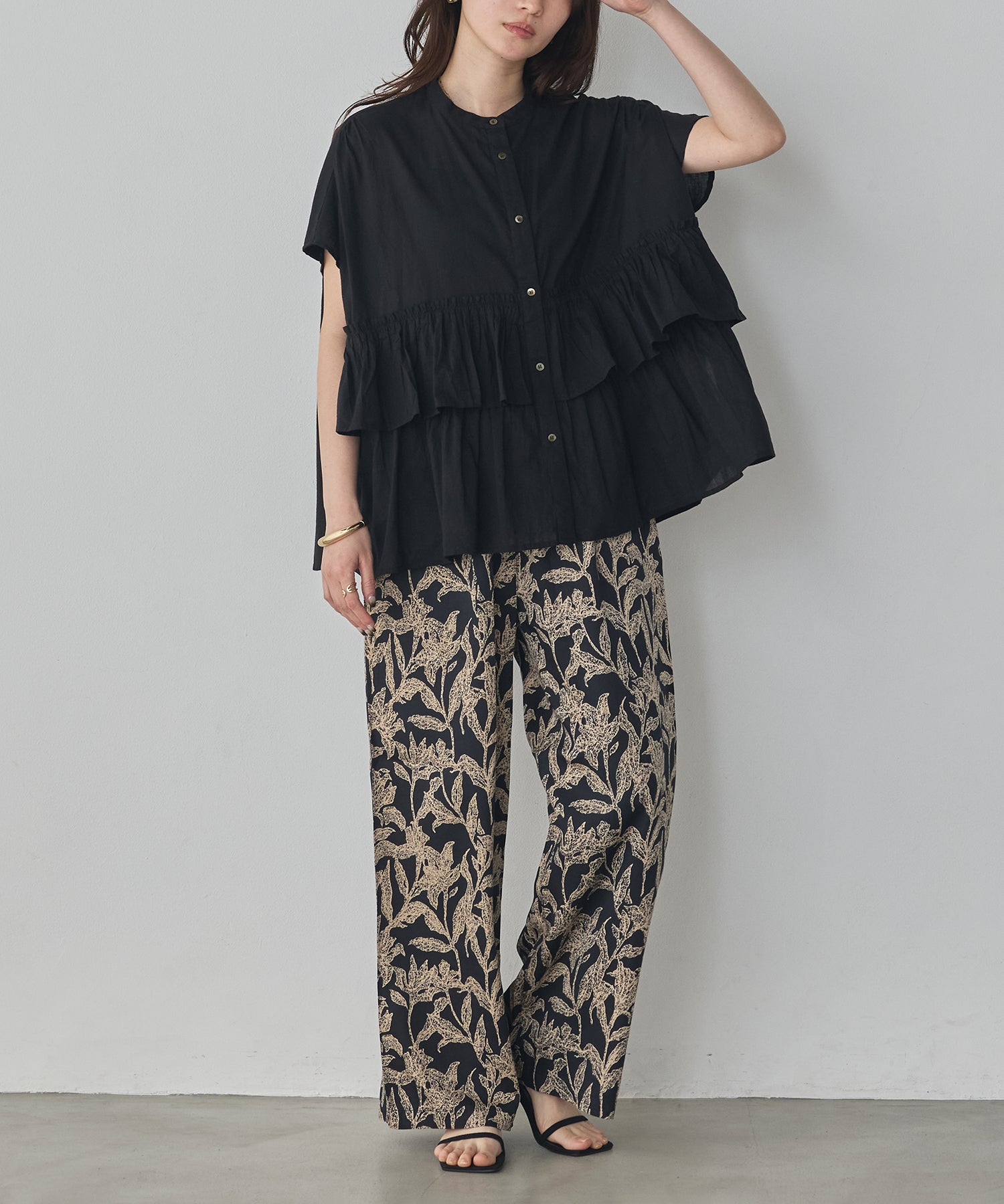 VISCOSE SATIN PRINTED EASY PANTS