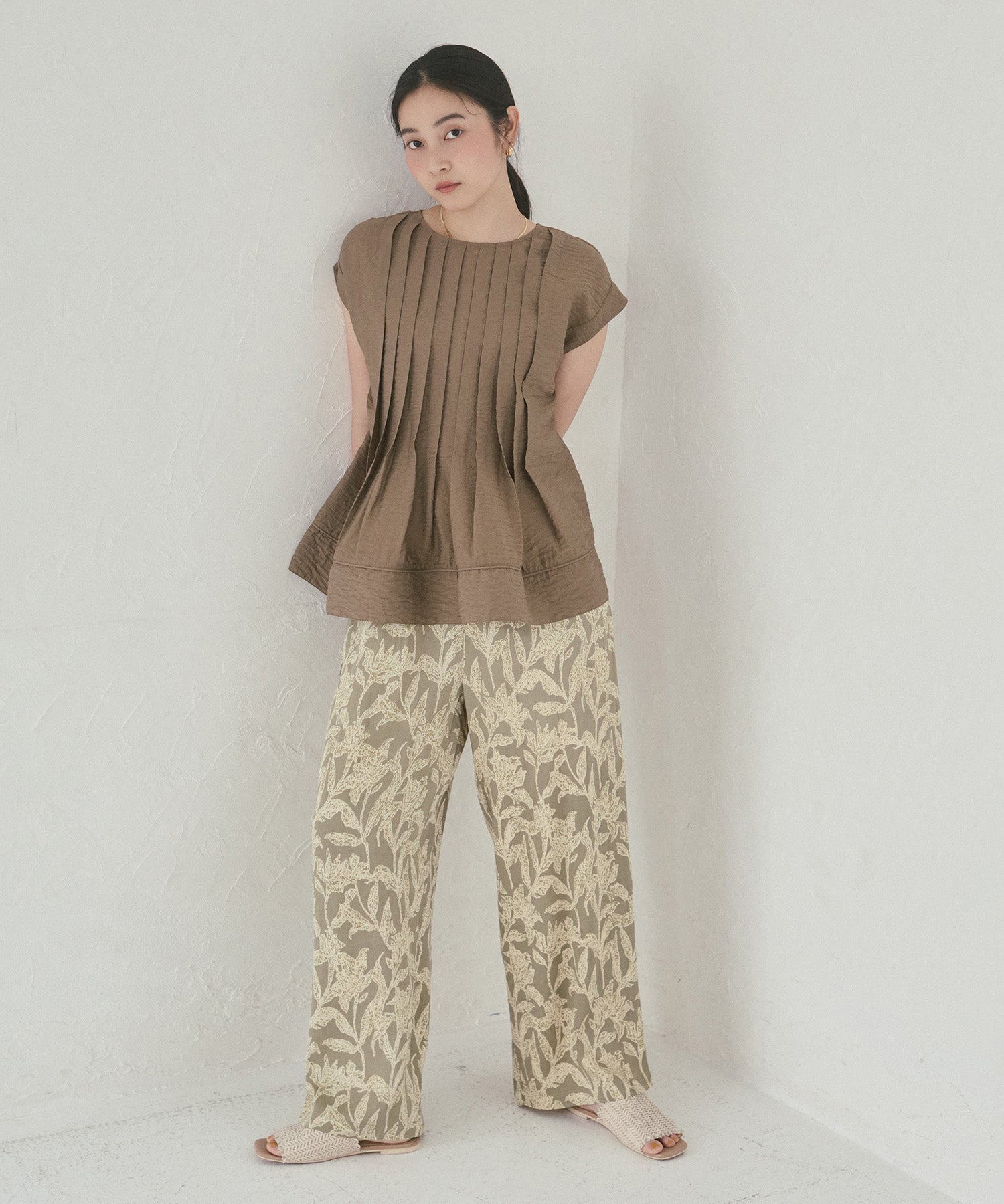 VISCOSE SATIN PRINTED EASY PANTS