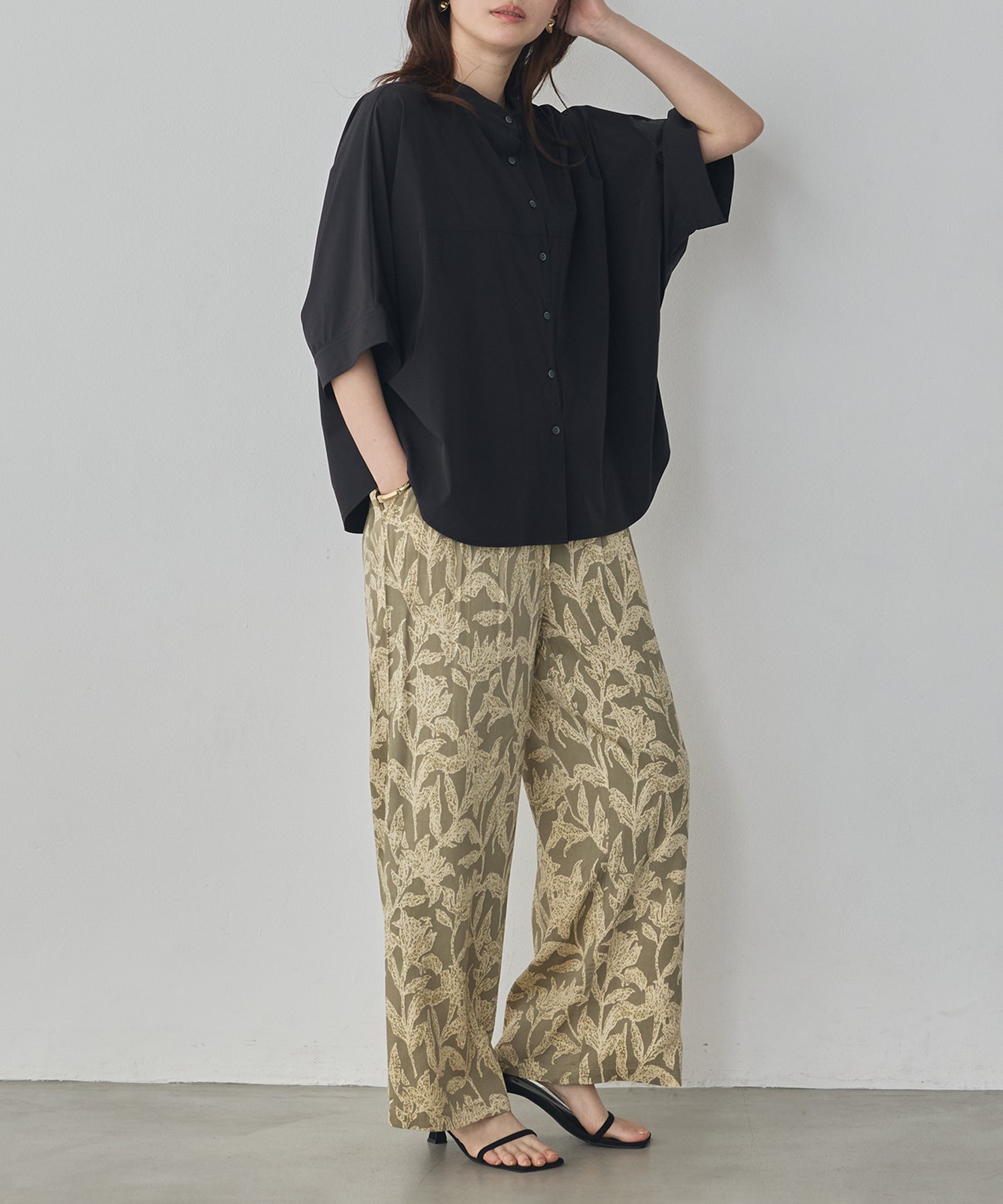 VISCOSE SATIN PRINTED EASY PANTS