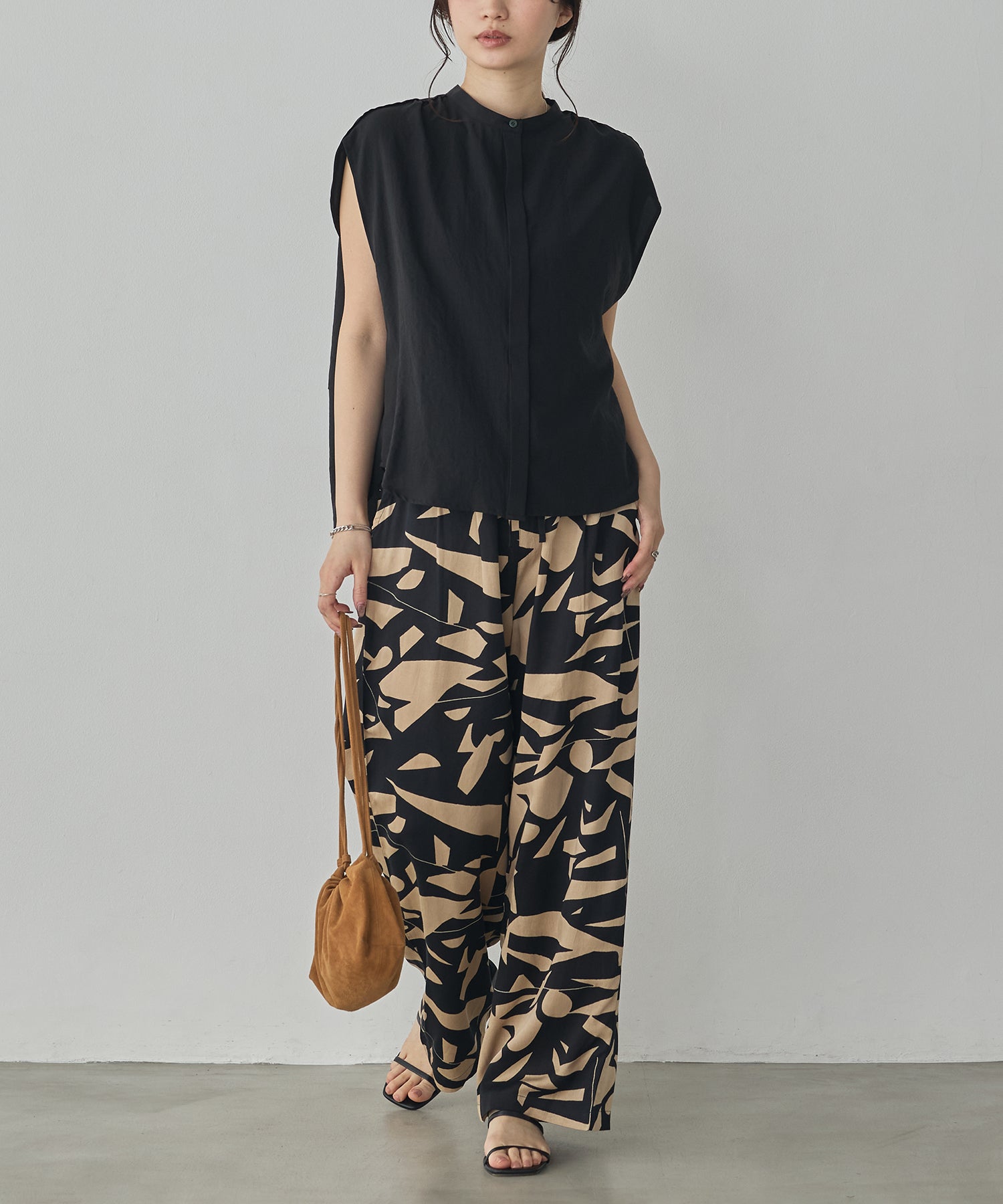 VISCOSE SATIN PRINTED EASY PANTS
