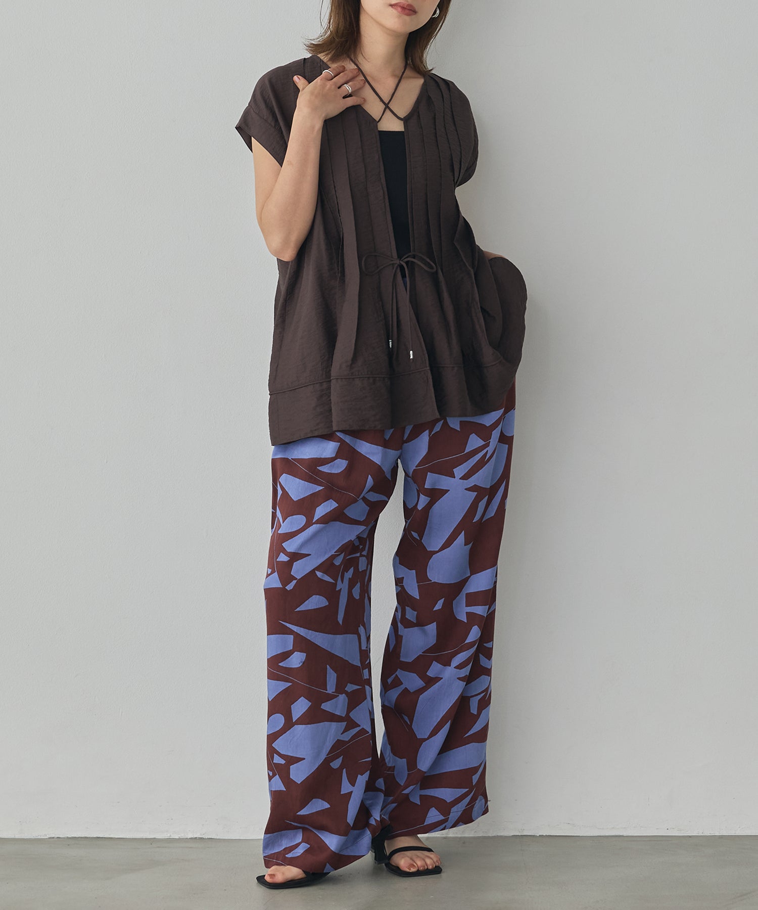 VISCOSE SATIN PRINTED EASY PANTS