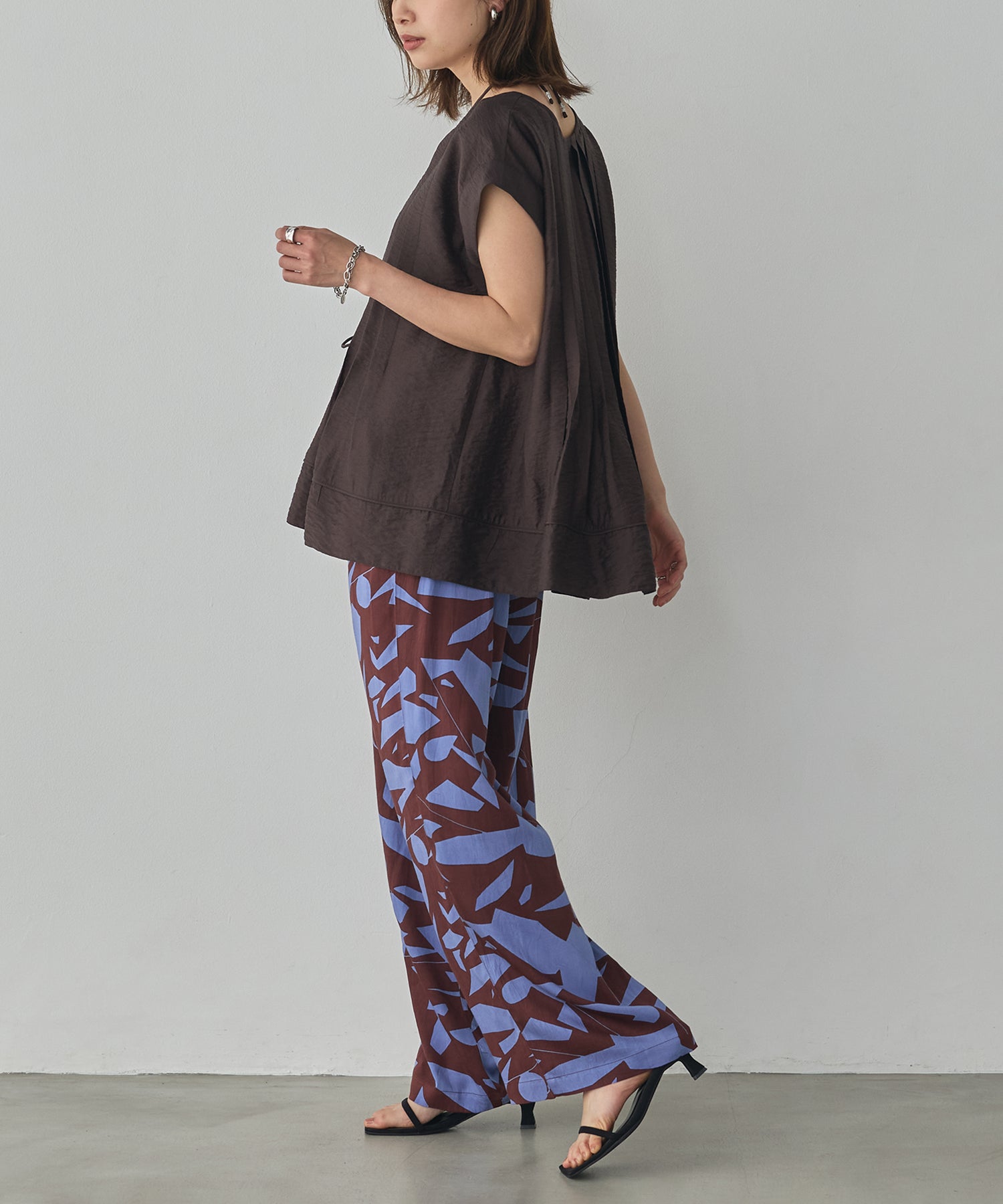 VISCOSE SATIN PRINTED EASY PANTS