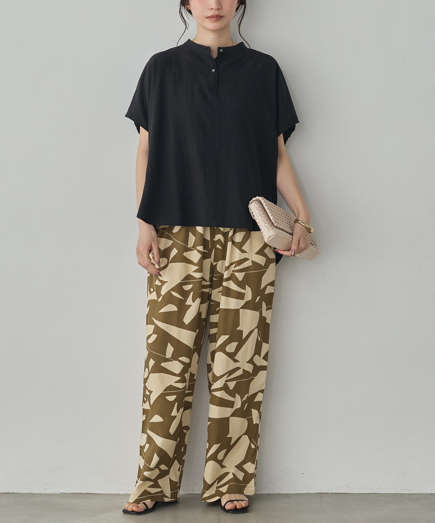 VISCOSE SATIN PRINTED EASY PANTS