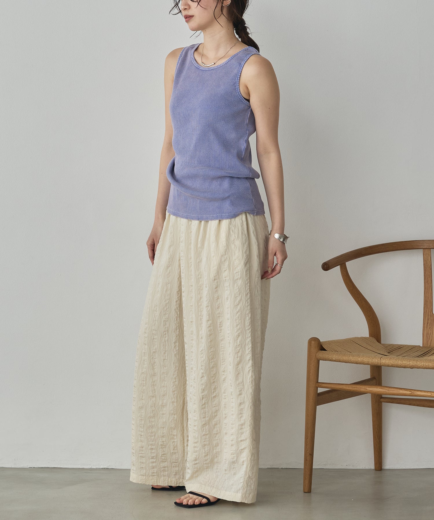 DOBBY STRIPE TUCKED-IN EASY PANTS