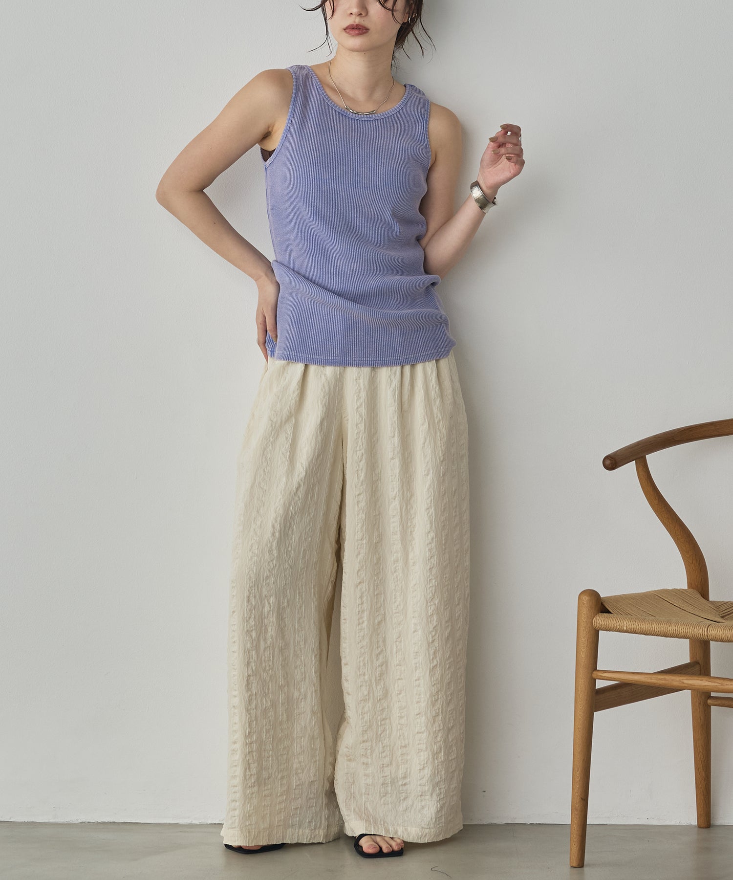 DOBBY STRIPE TUCKED-IN EASY PANTS