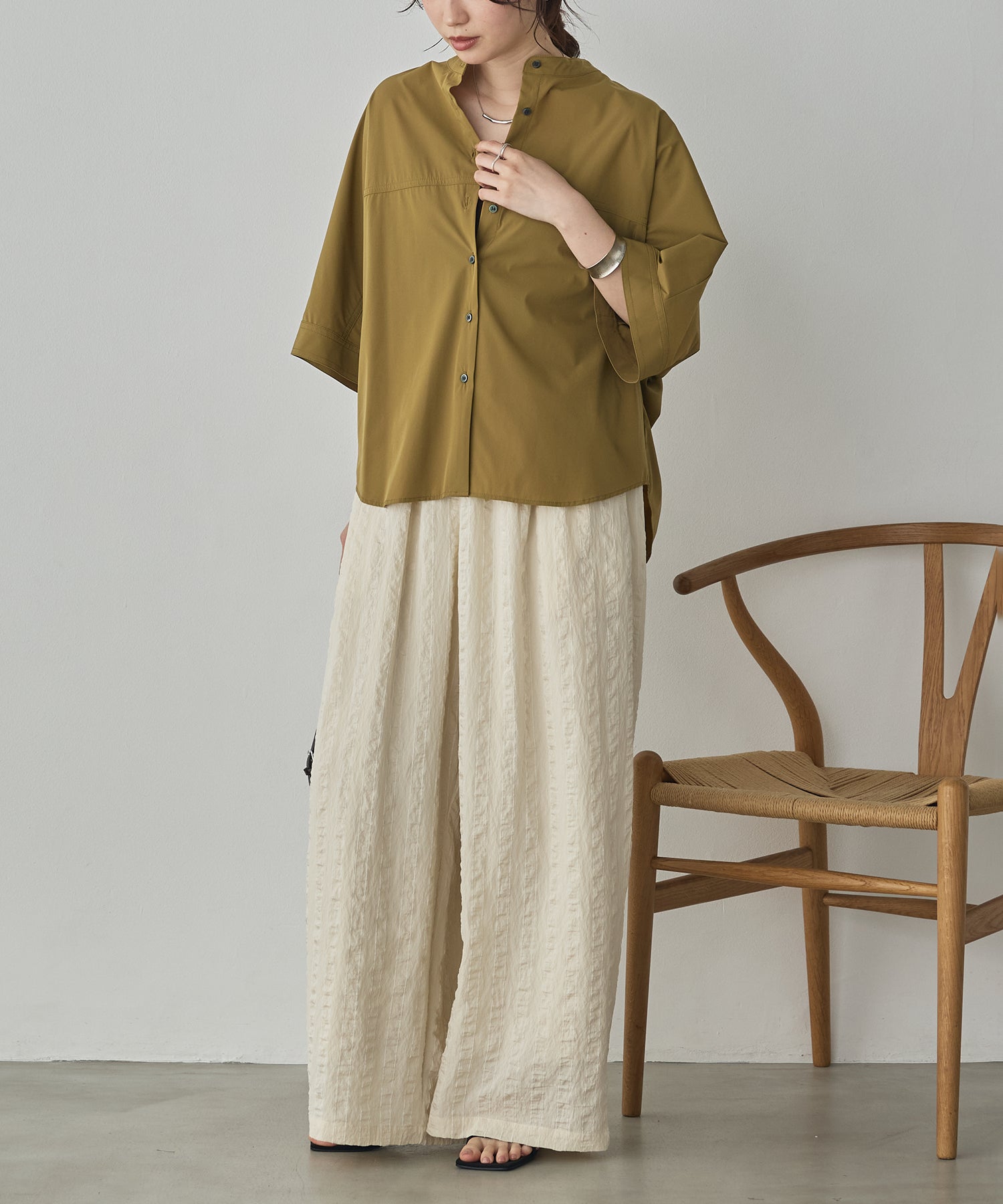 DOBBY STRIPE TUCKED-IN EASY PANTS