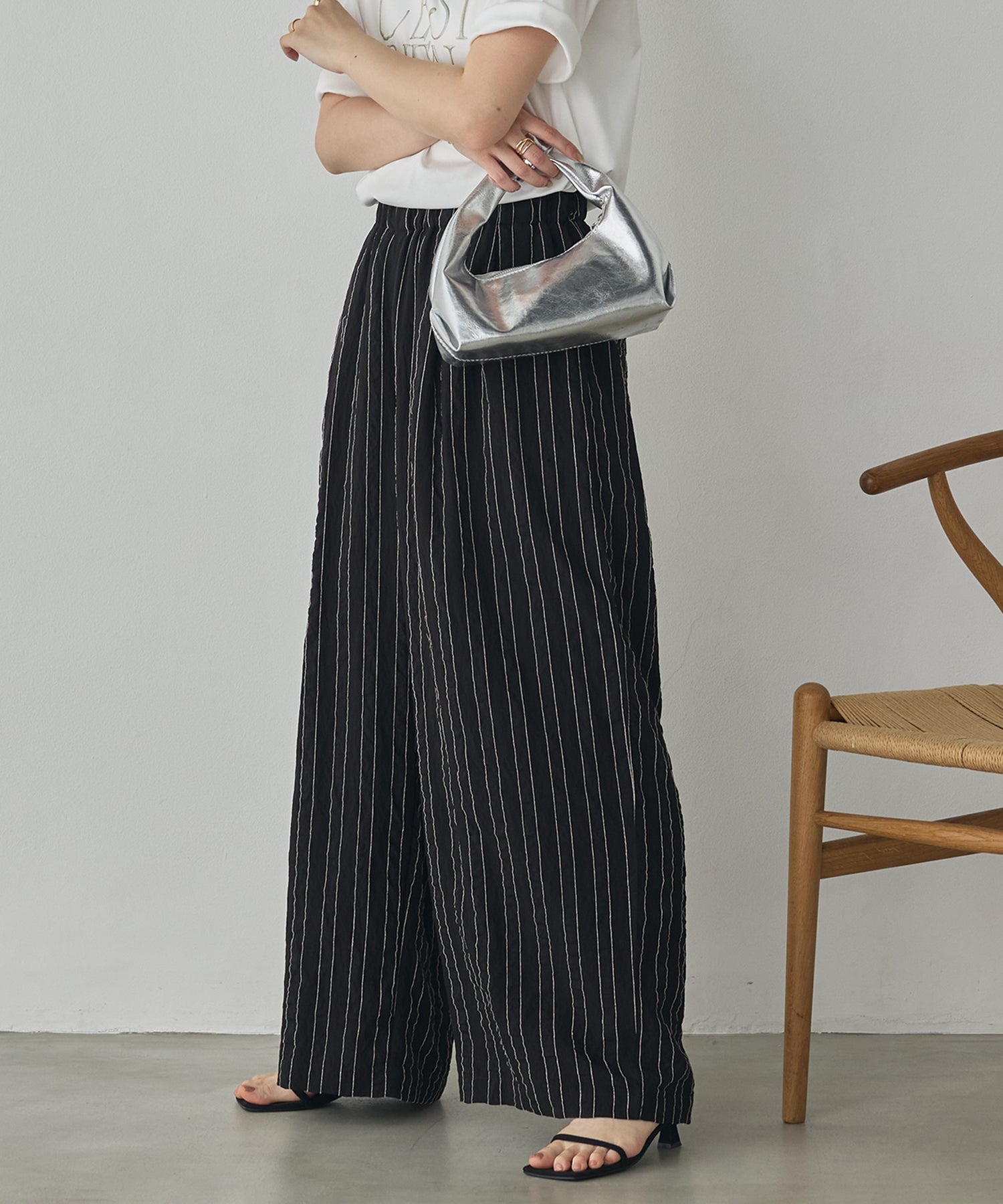 DOBBY STRIPE TUCKED-IN EASY PANTS