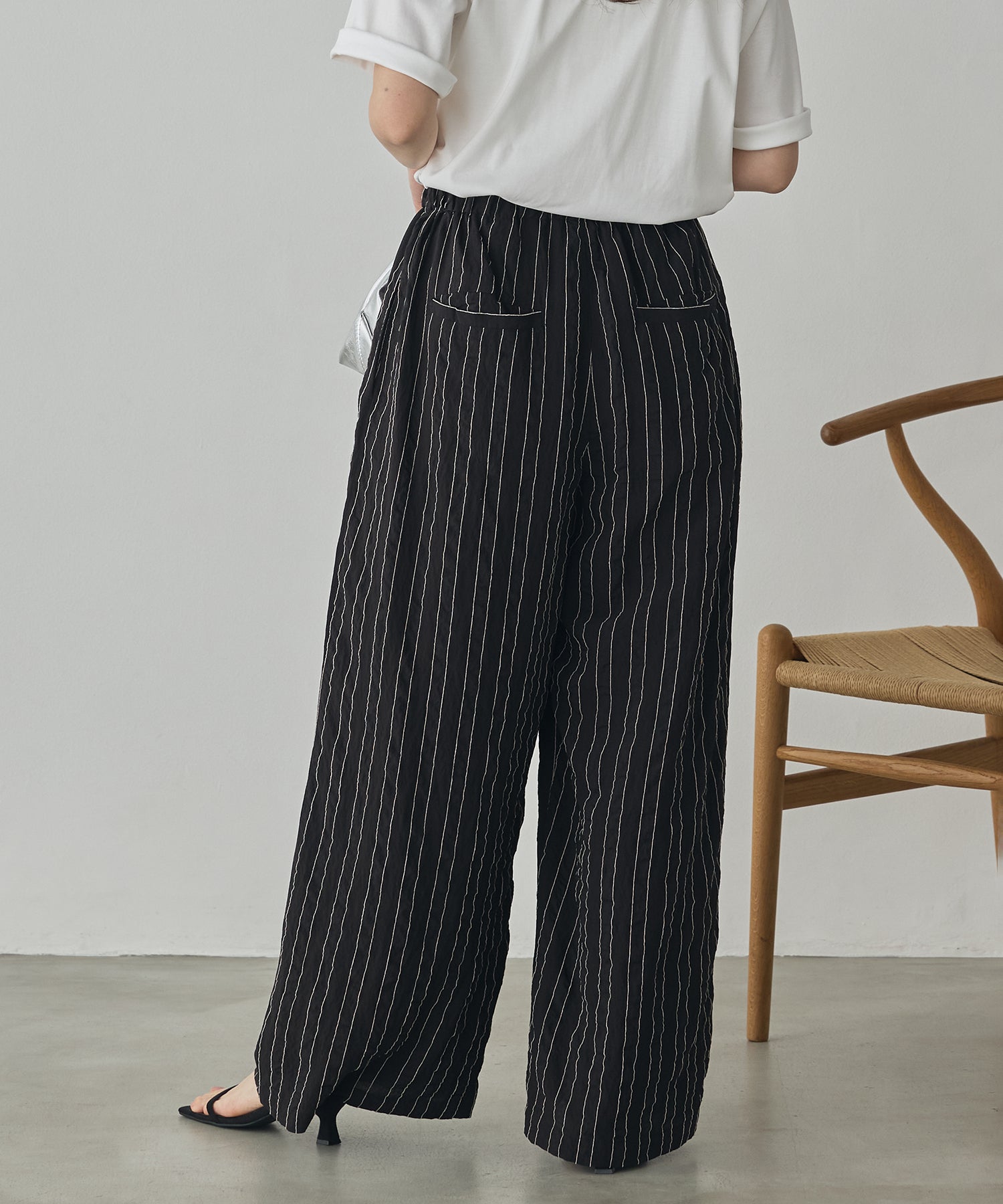 DOBBY STRIPE TUCKED-IN EASY PANTS