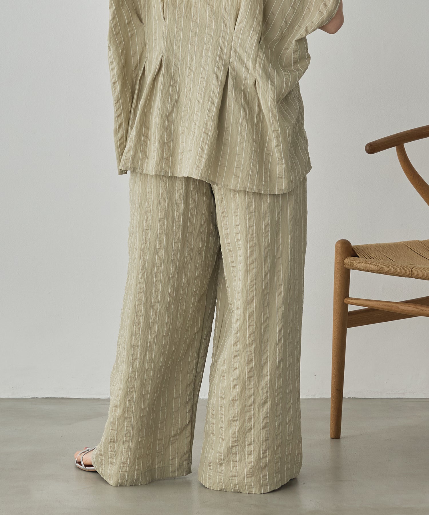 DOBBY STRIPE TUCKED-IN EASY PANTS