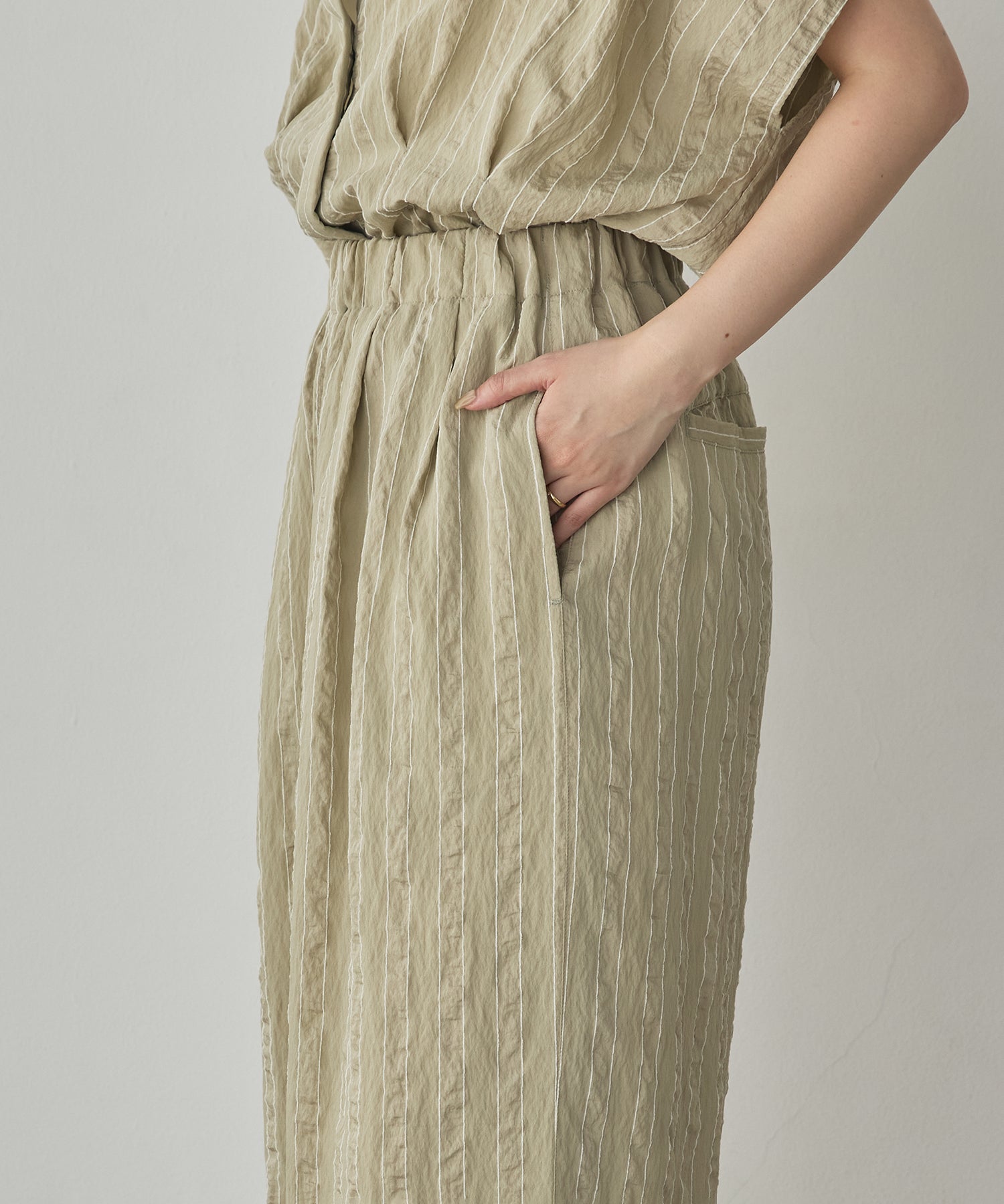 DOBBY STRIPE TUCKED-IN EASY PANTS