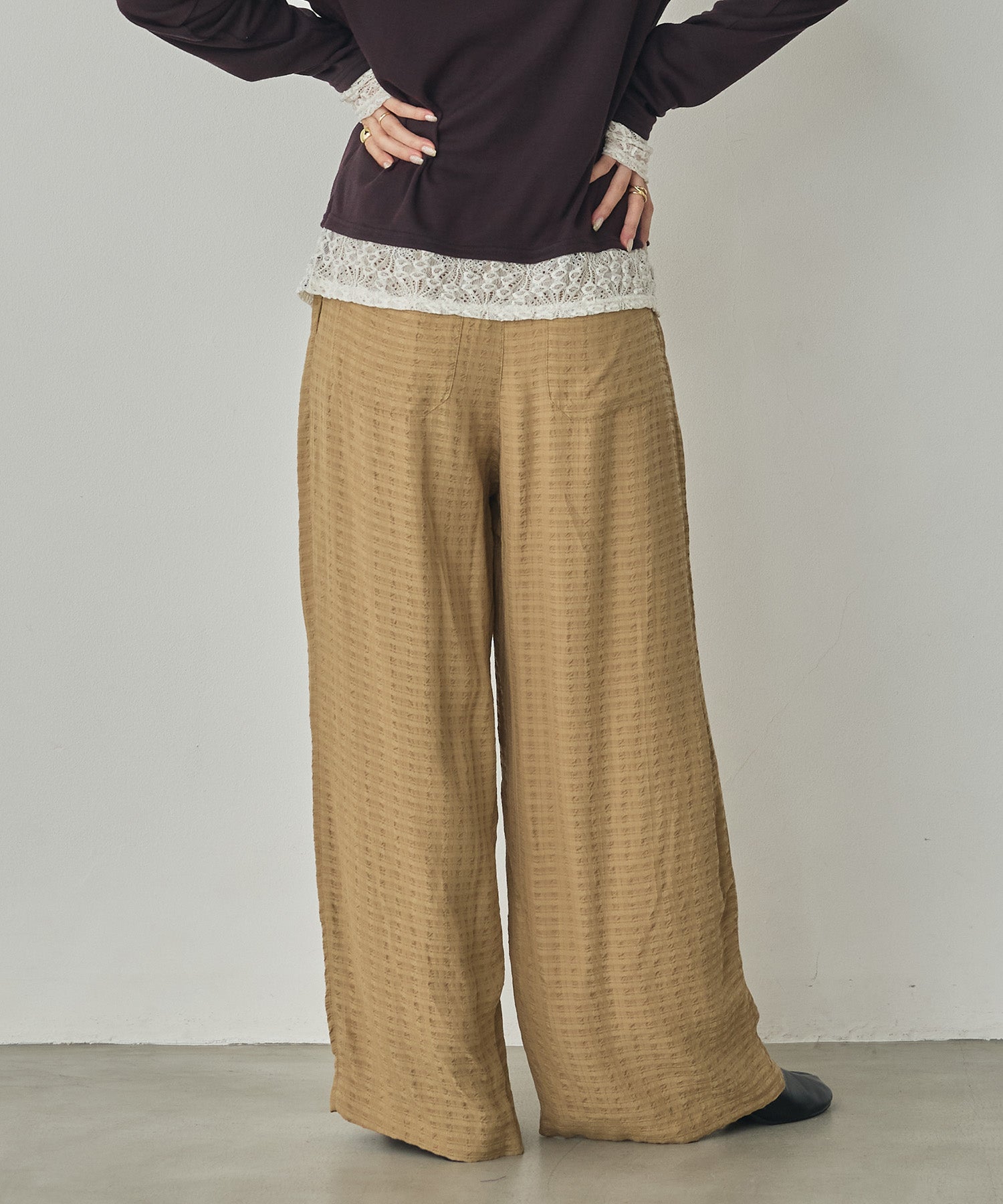 DOBBY CHECK EASY PANTS