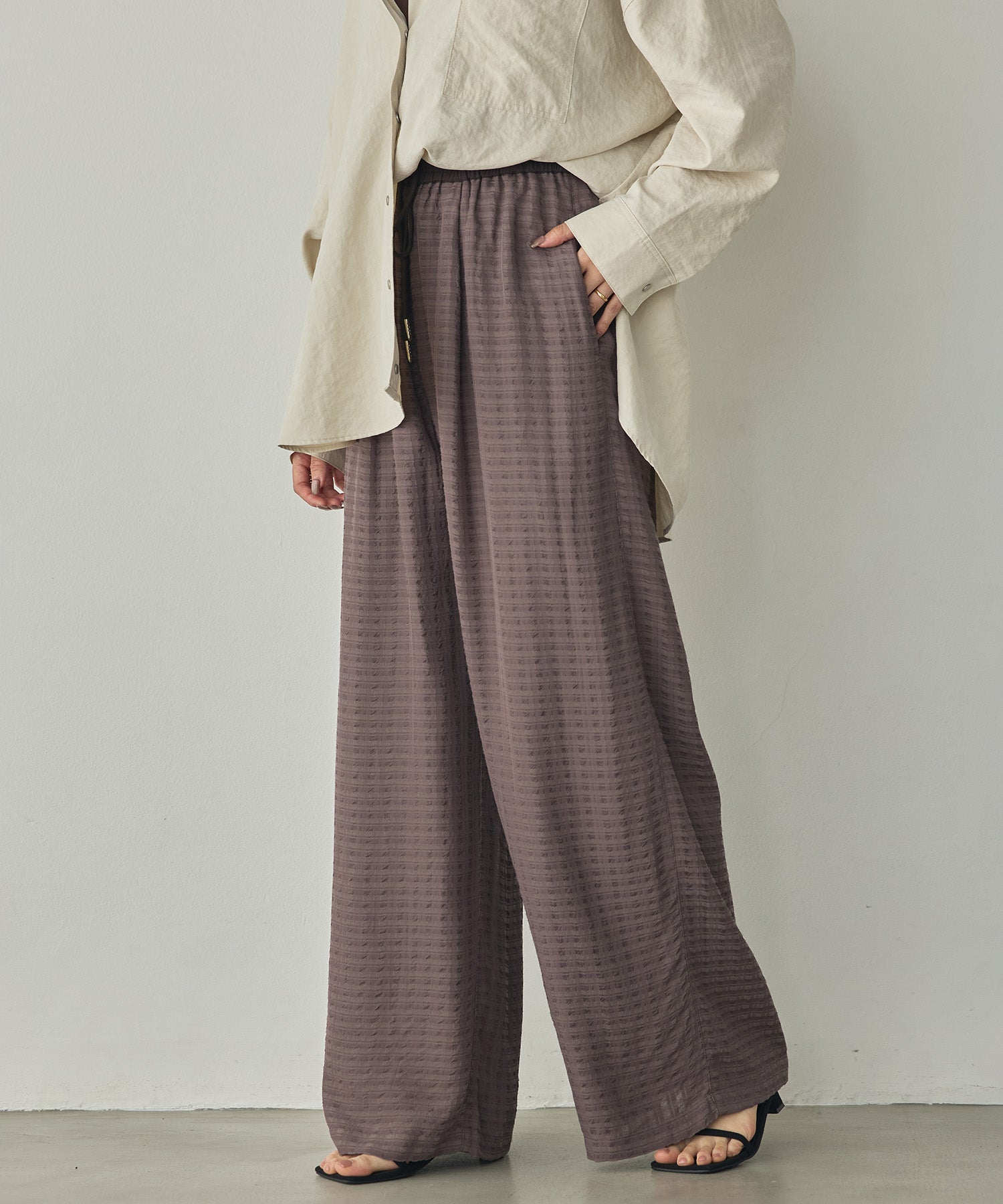 DOBBY CHECK EASY PANTS
