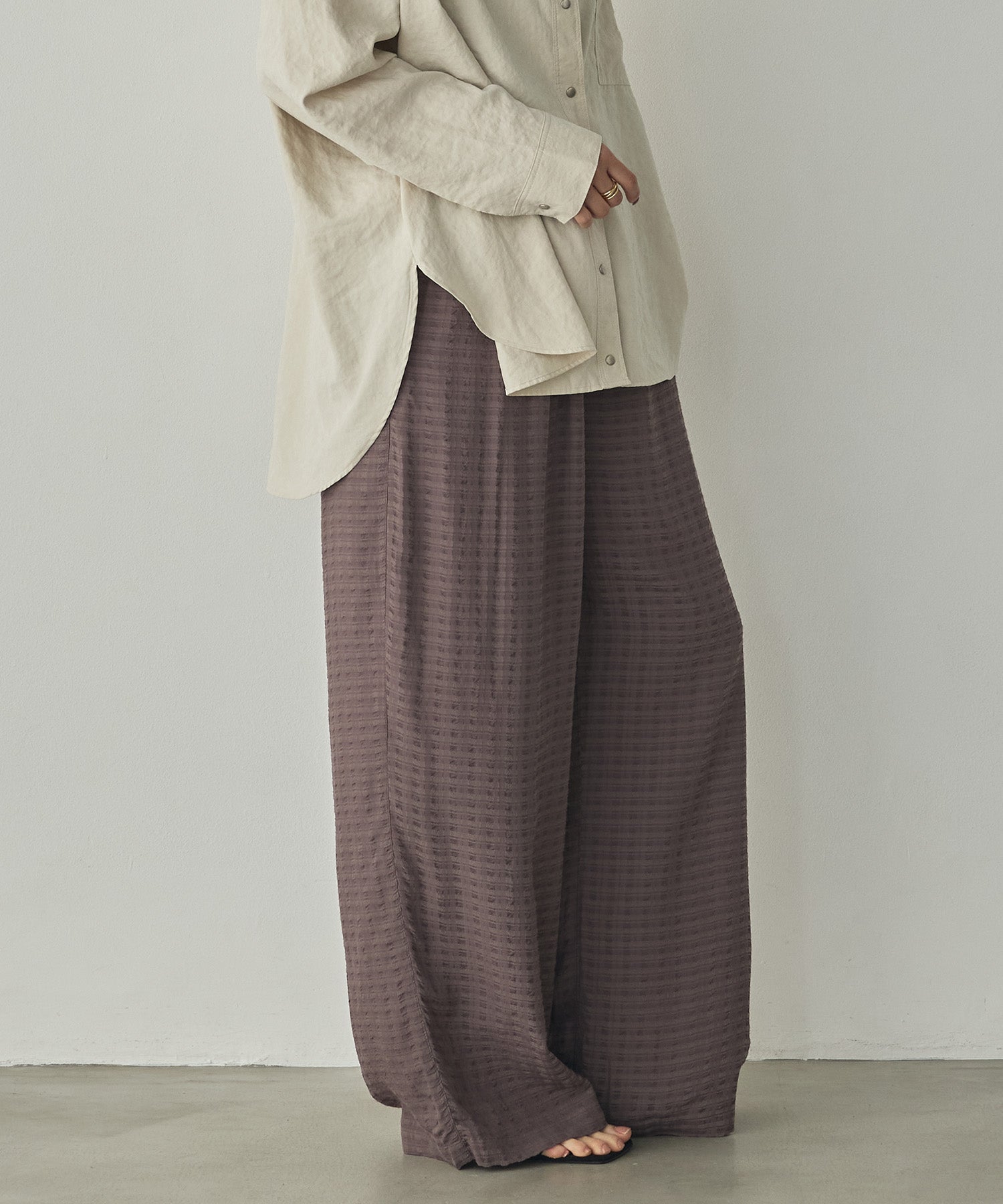 DOBBY CHECK EASY PANTS