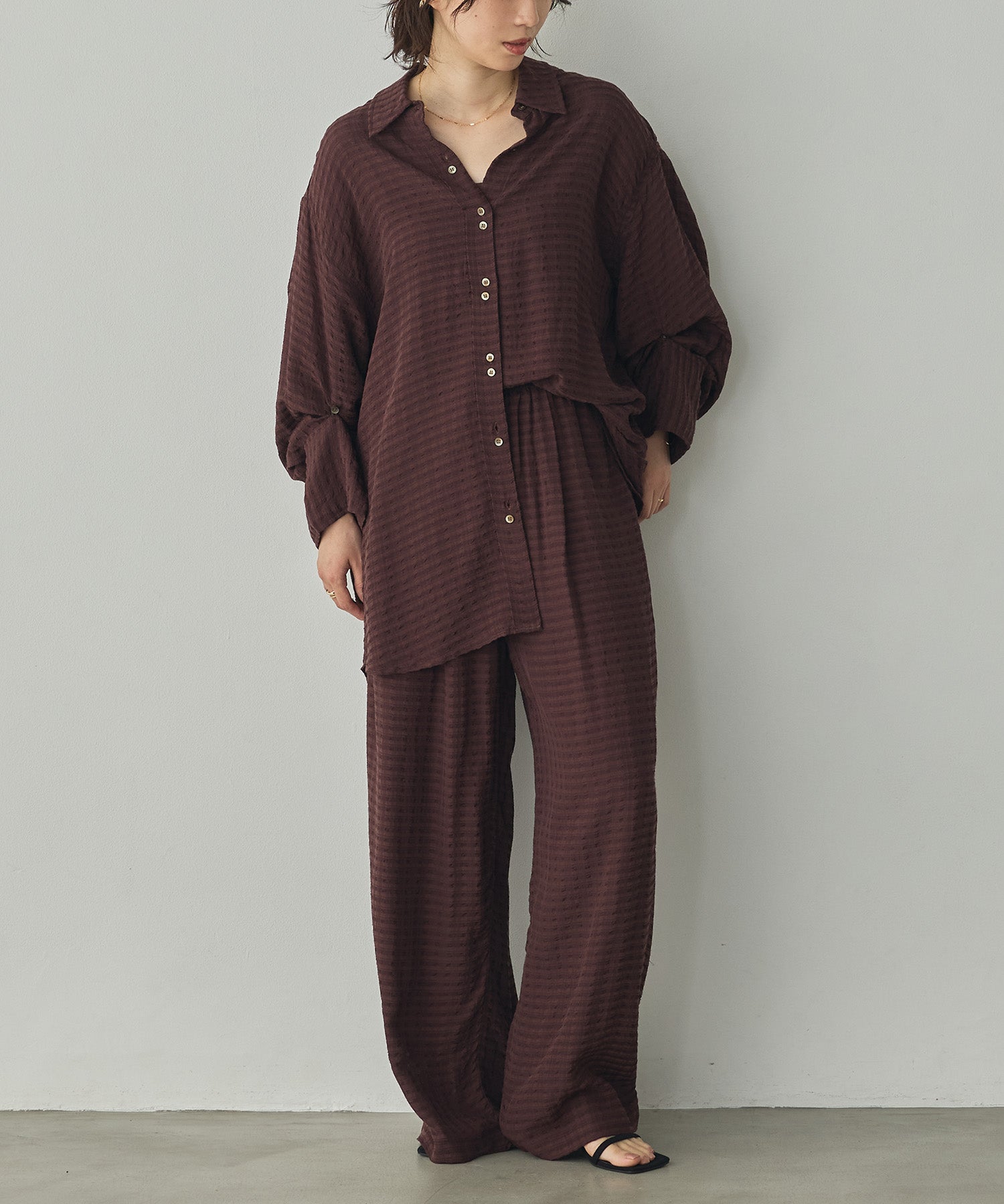 DOBBY CHECK EASY PANTS