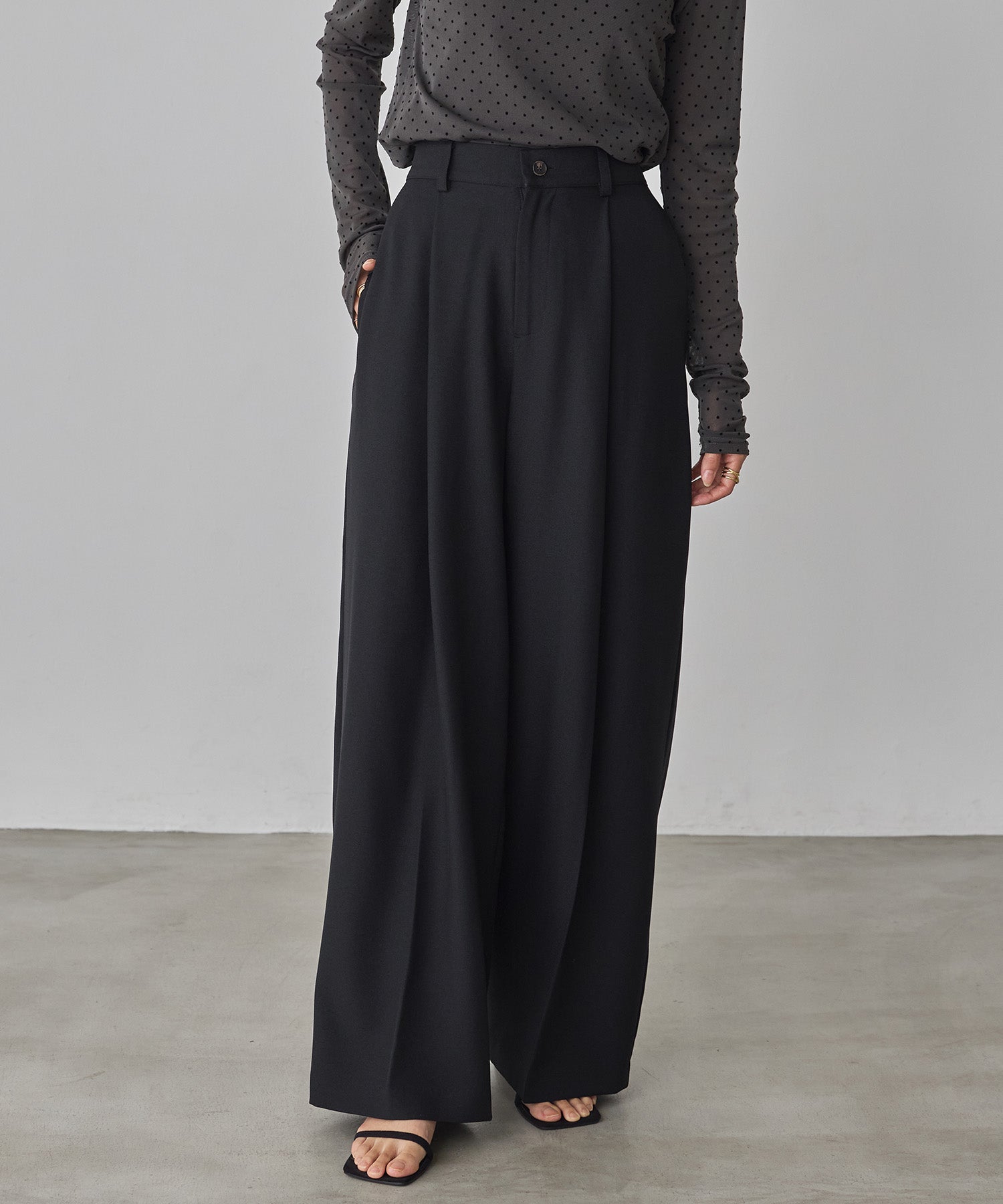 【WEB限定/別注】【セットアップ対応】杢調ライトストレートパンツ