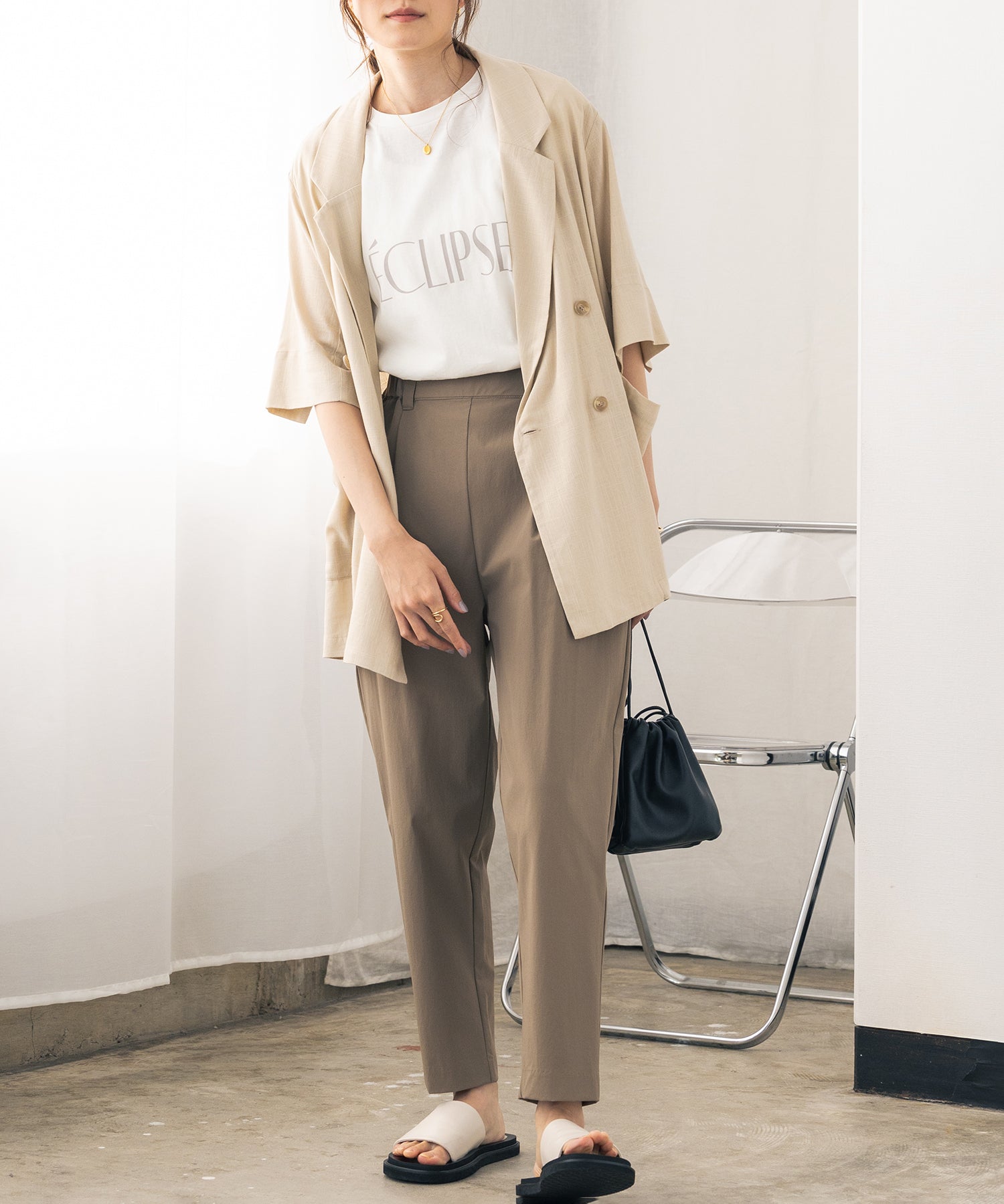 【新色追加】接触冷感テーパードパンツ