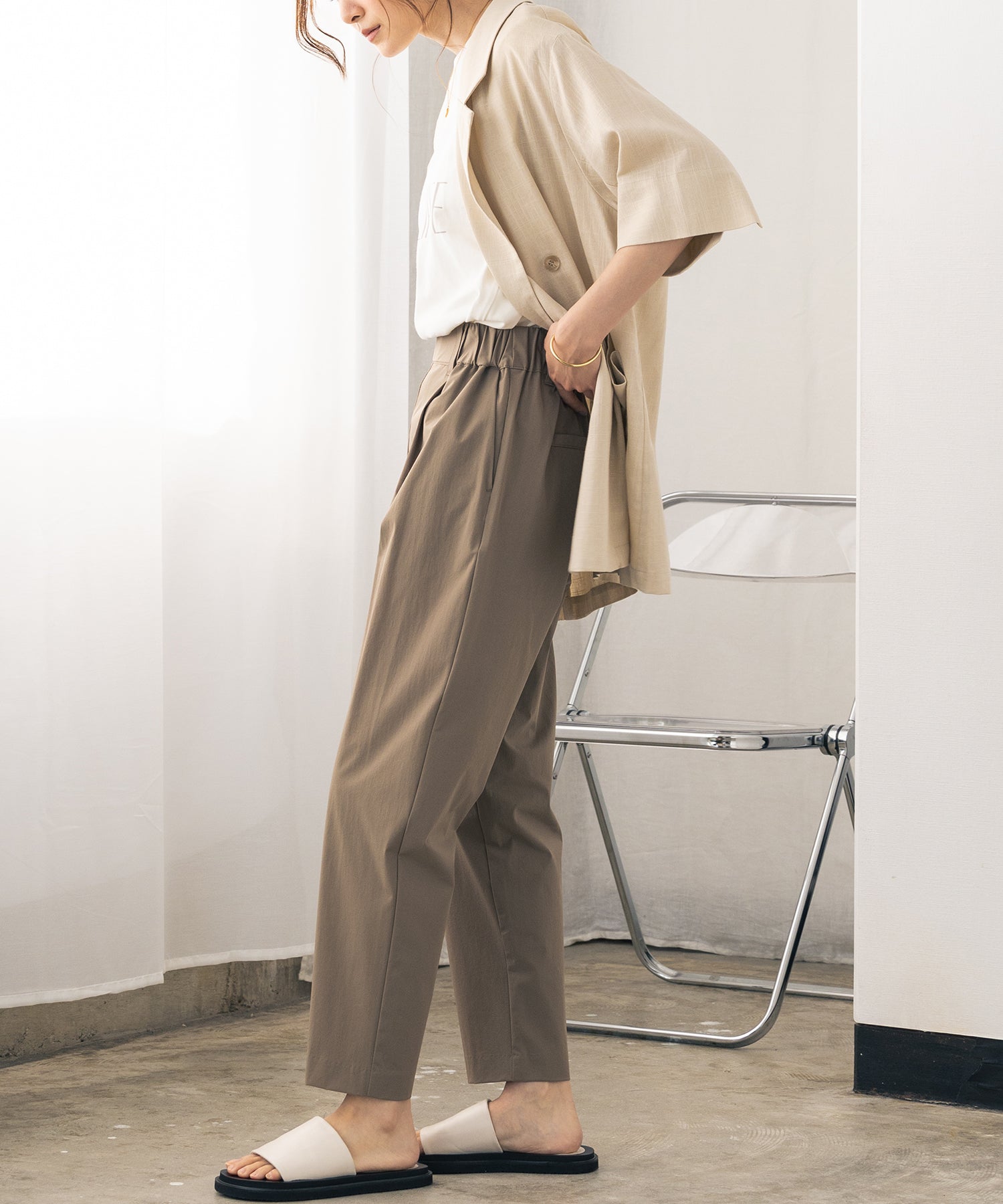 【新色追加】接触冷感テーパードパンツ