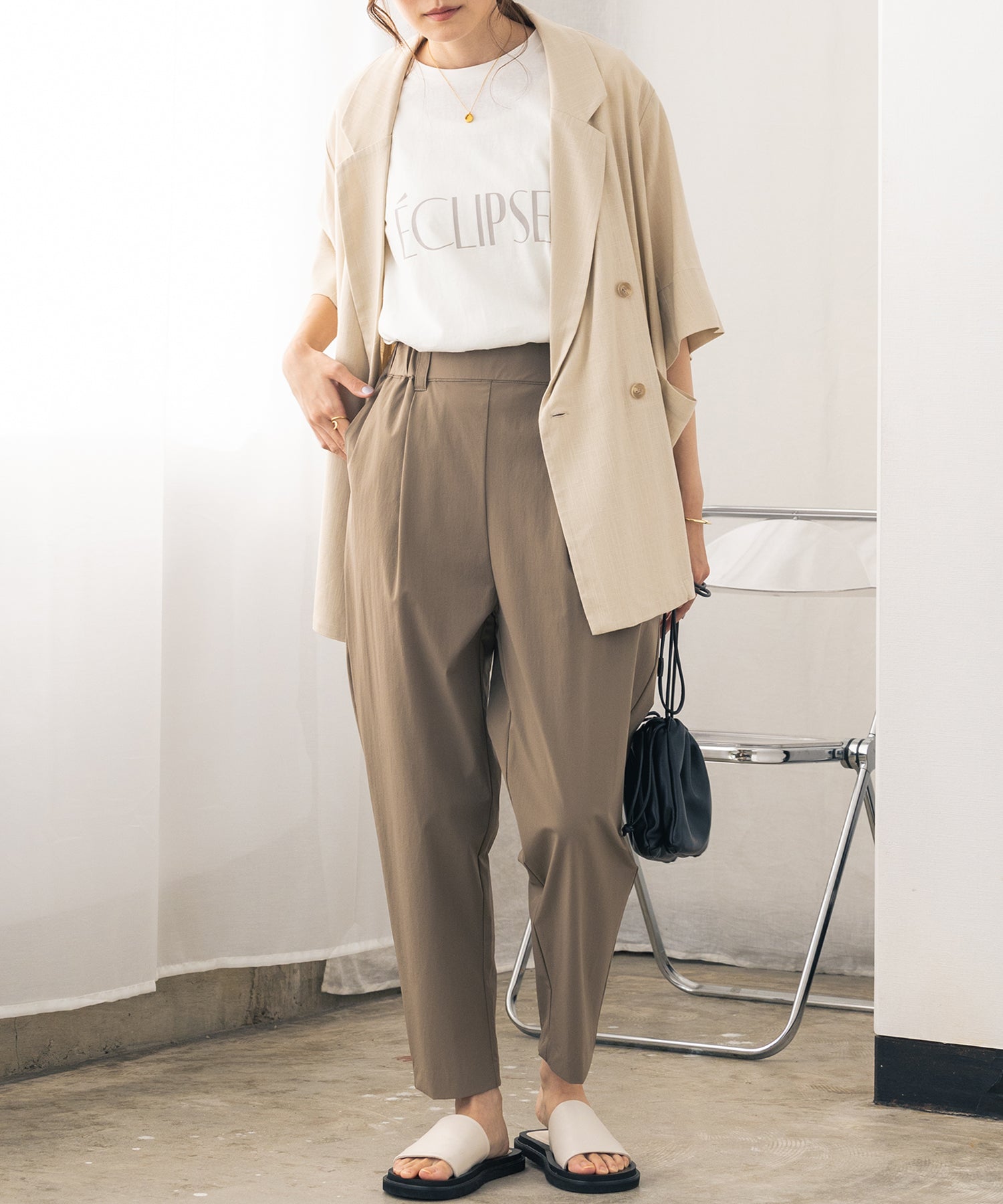 【新色追加】接触冷感テーパードパンツ