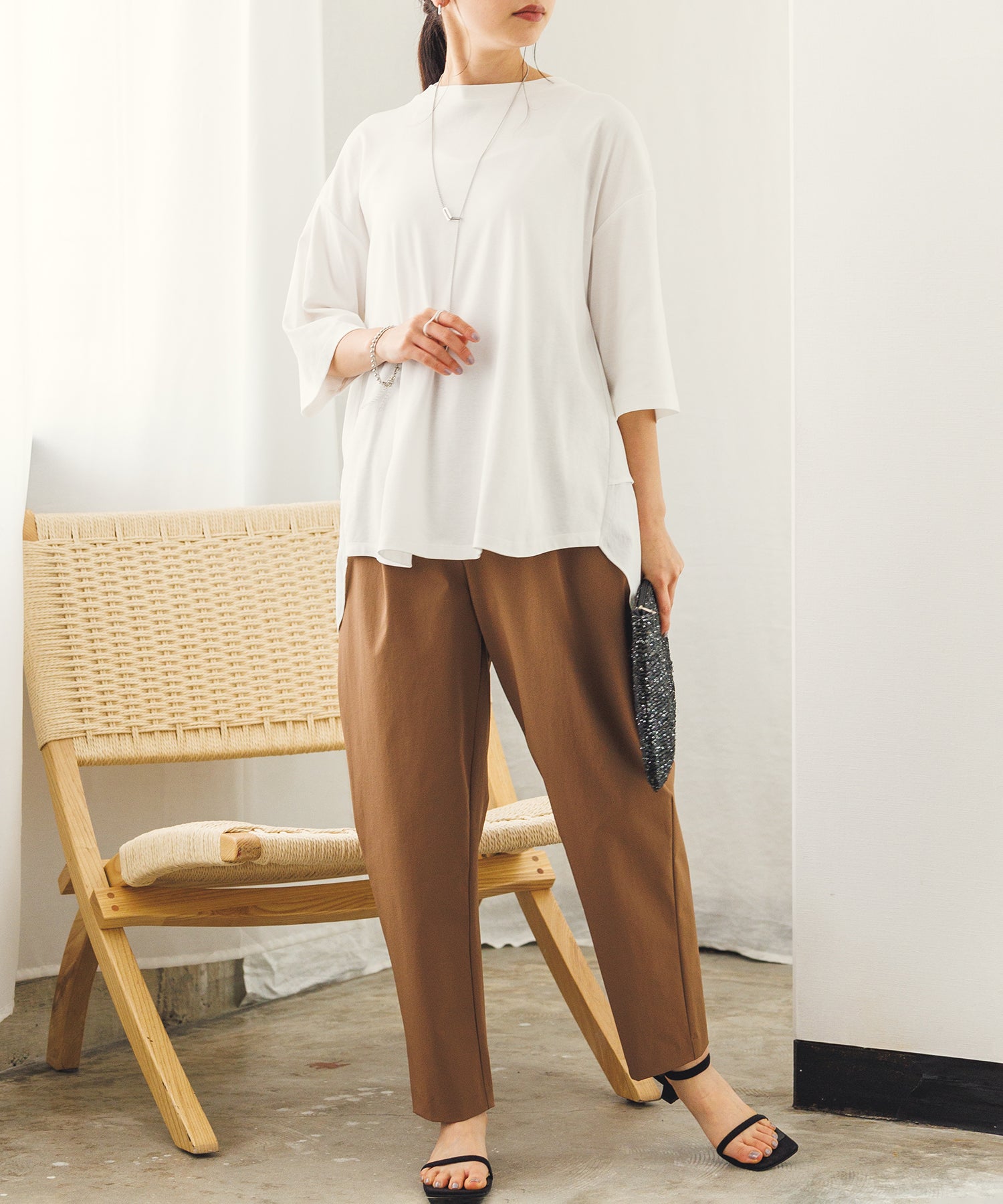 【新色追加】接触冷感テーパードパンツ