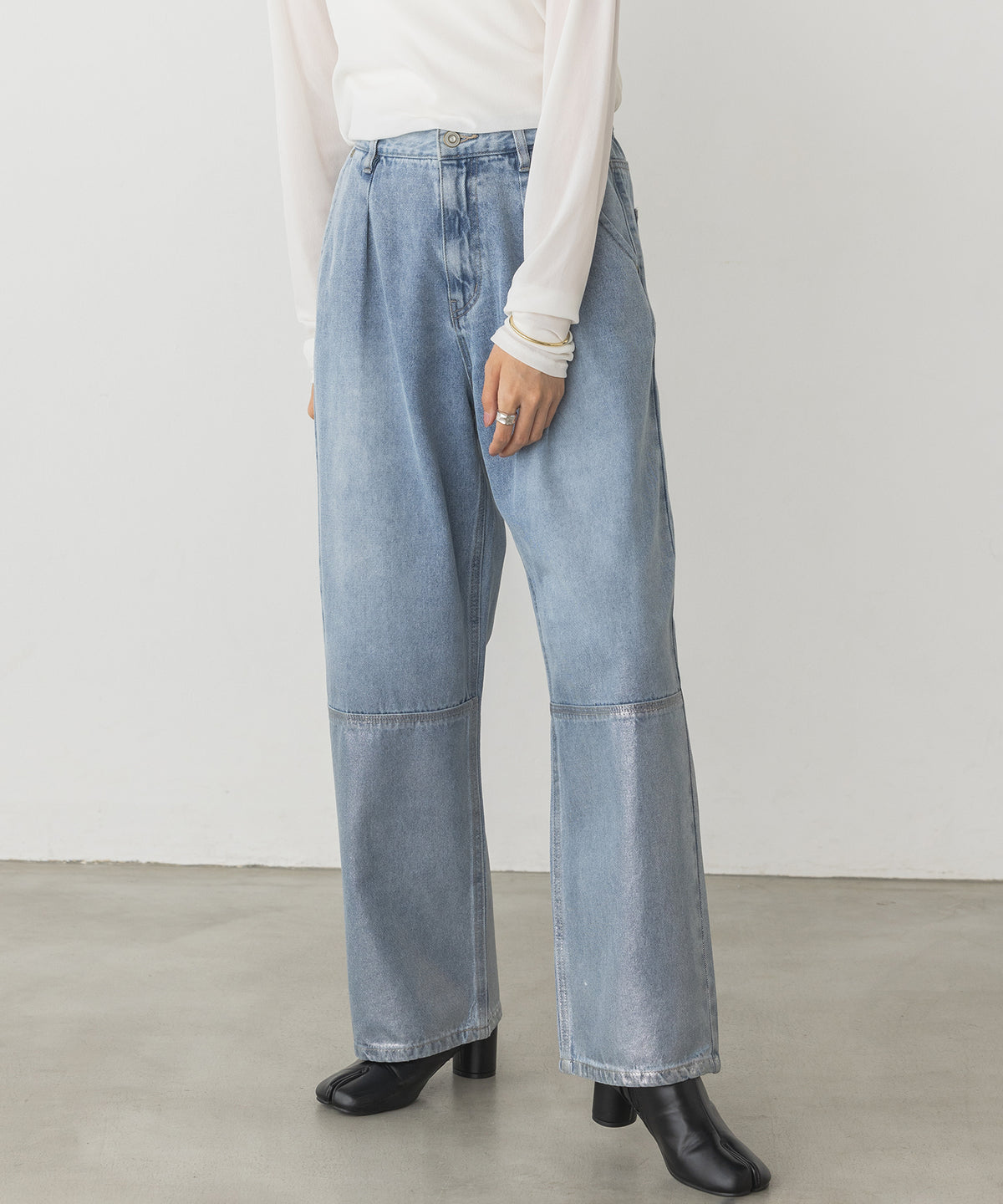 Foil Printed Denim Pants s 値段交渉OK
