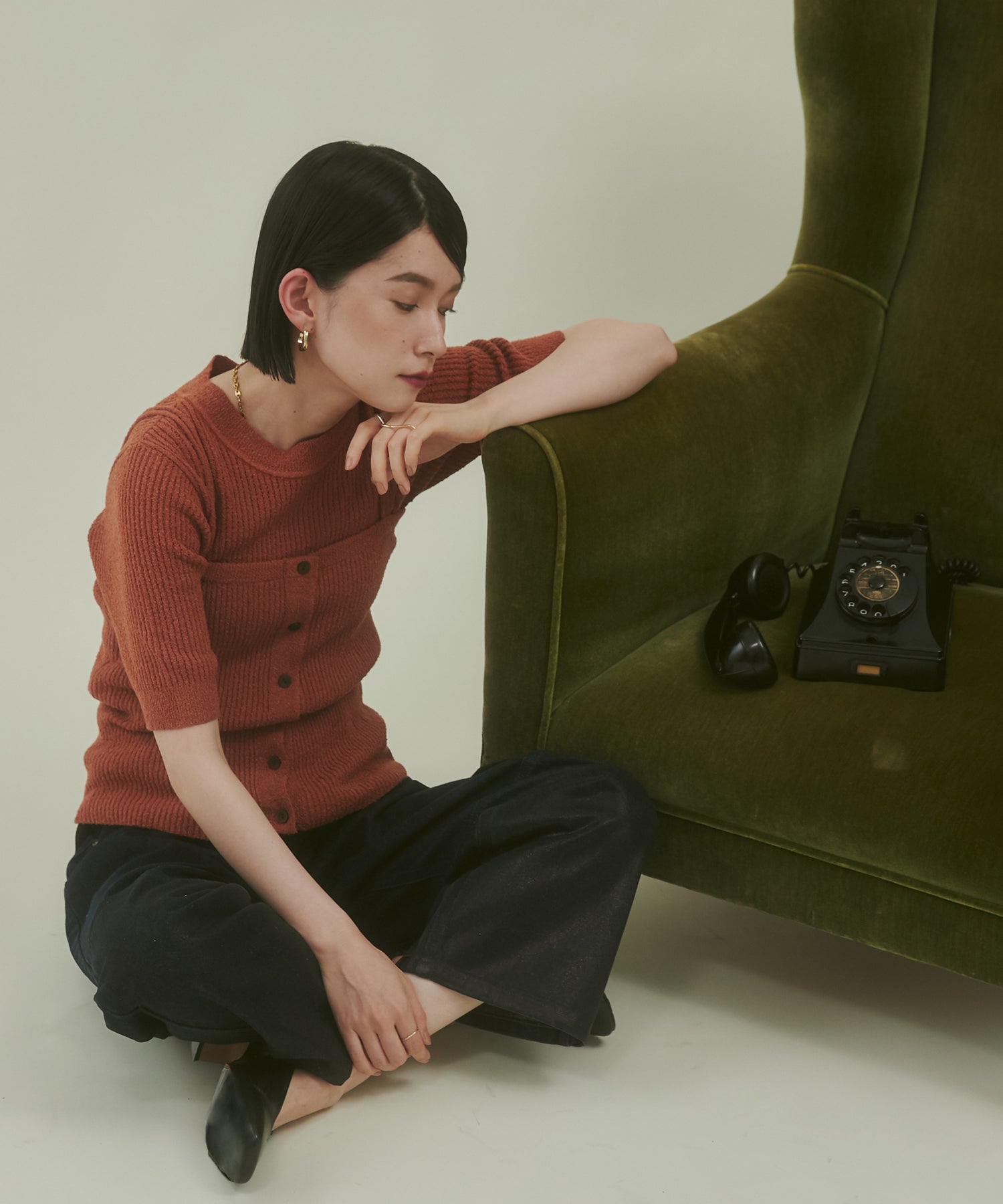 箔プリントルーズデニムパンツ