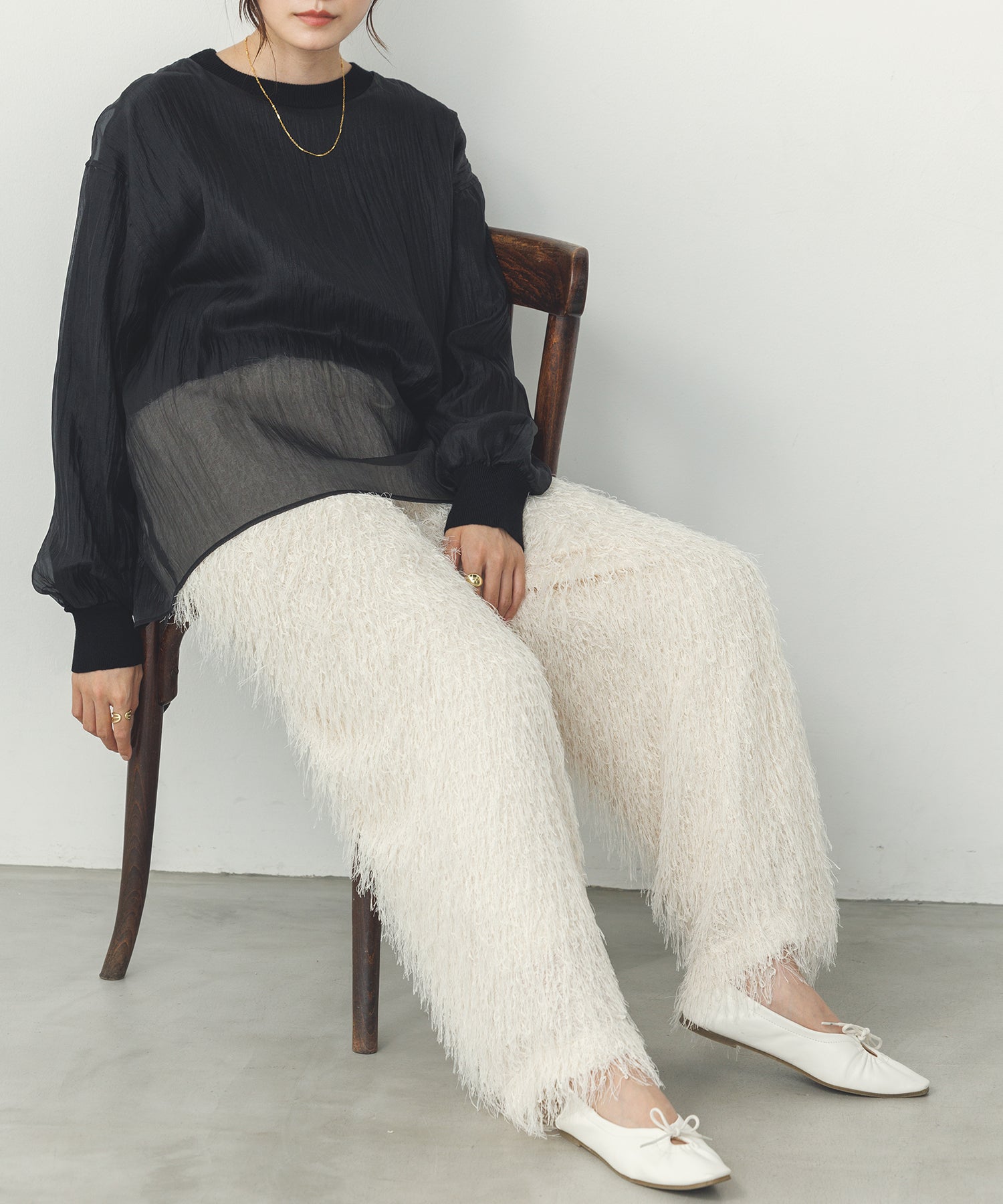 カットジャガード イージーパンツ