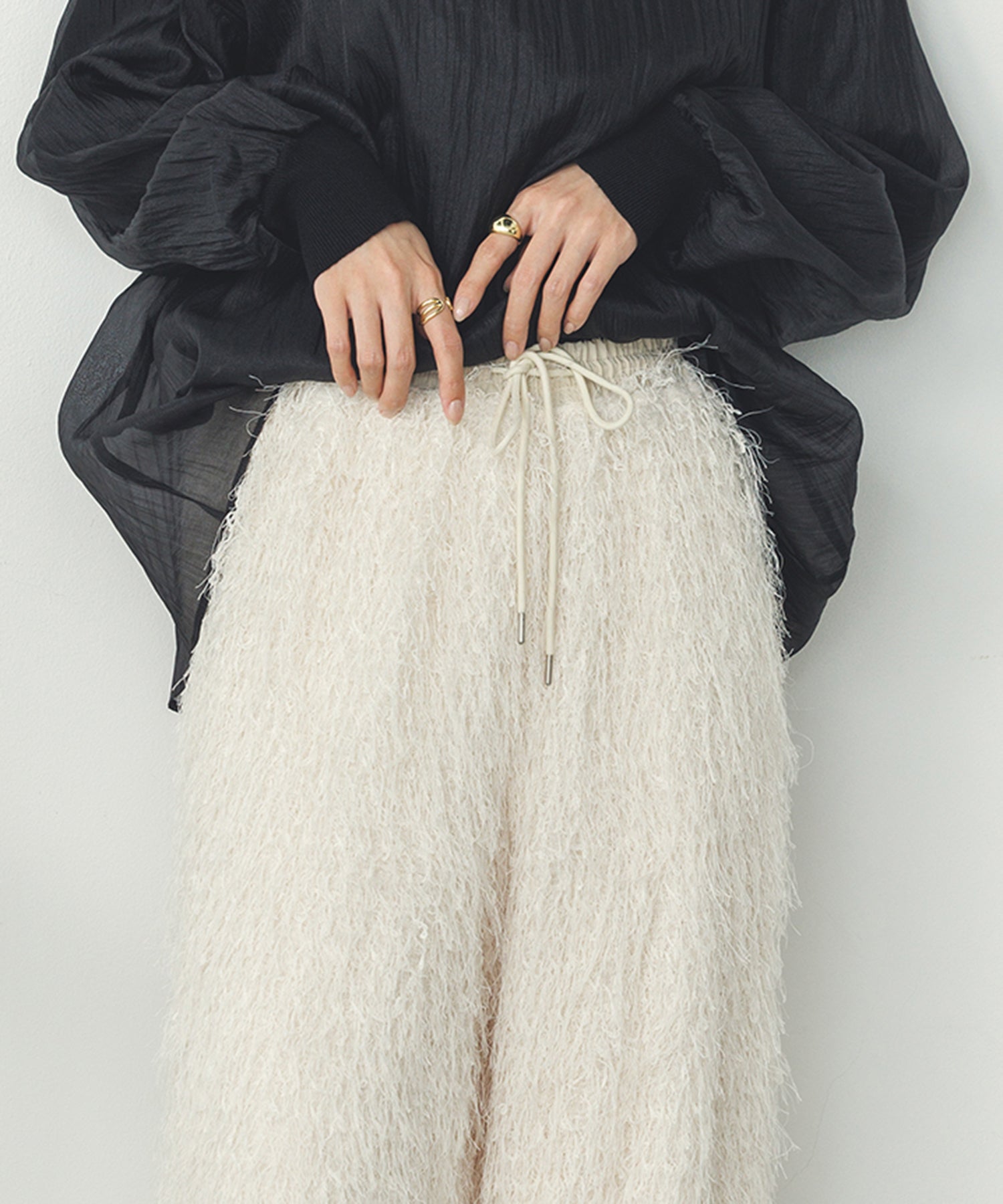 カットジャガード イージーパンツ