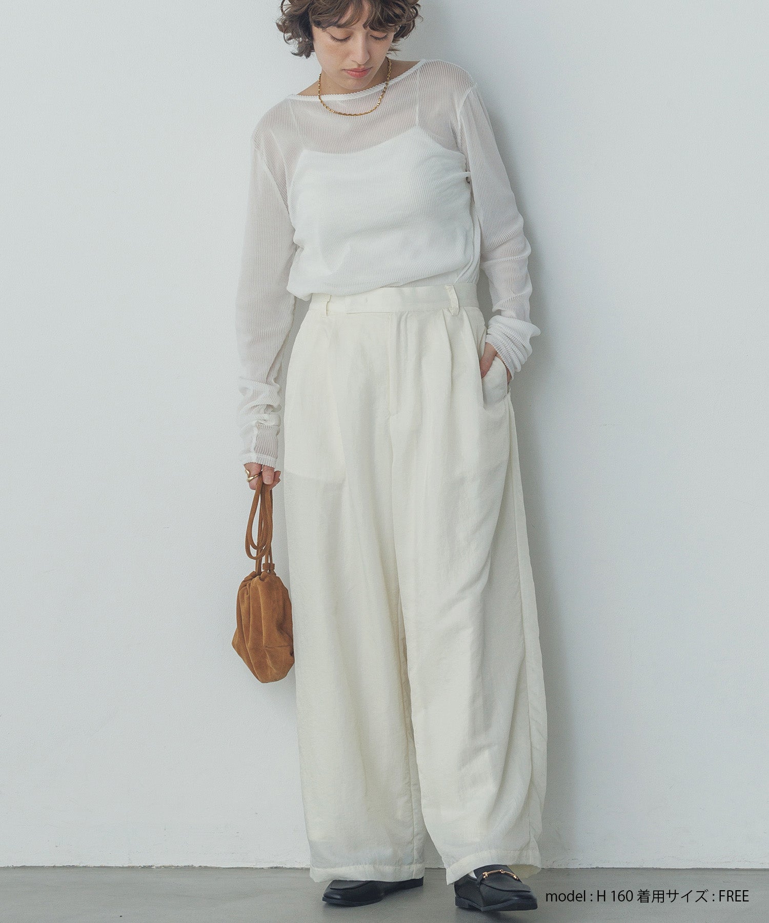 ナイロンツイル タックパンツ