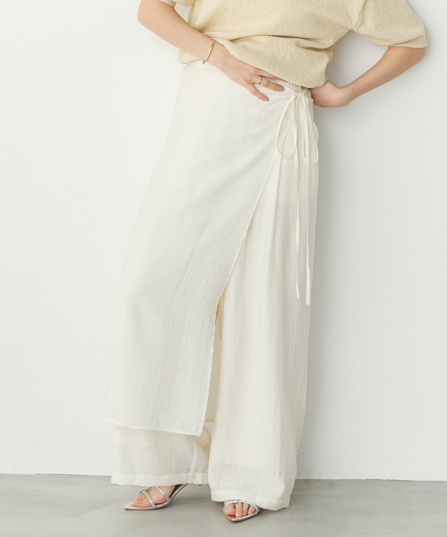 《PRE-ORDER》WASH-SATIN LAYERED SKIRT