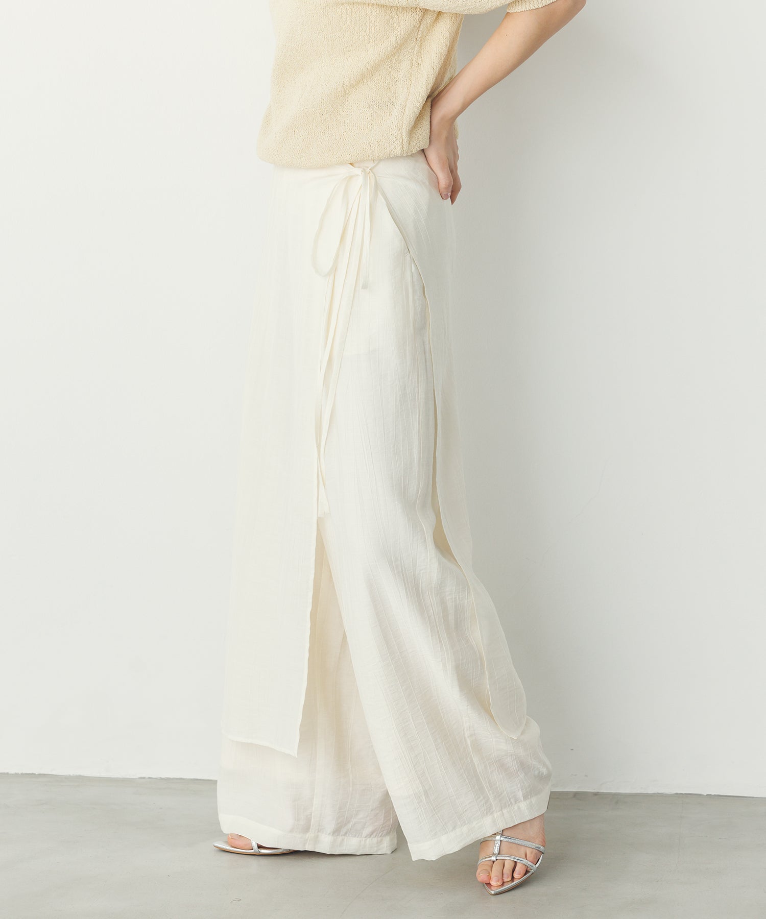 《PRE-ORDER》WASH-SATIN LAYERED SKIRT