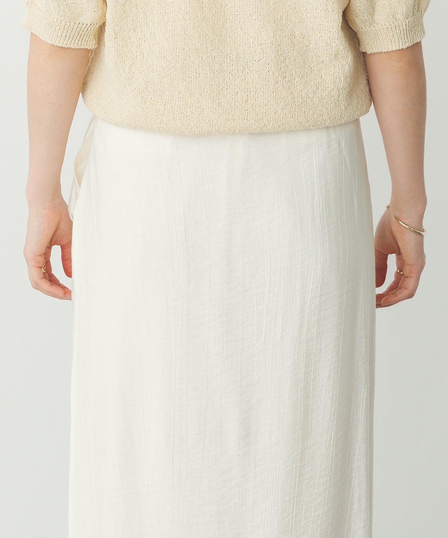 《PRE-ORDER》WASH-SATIN LAYERED SKIRT