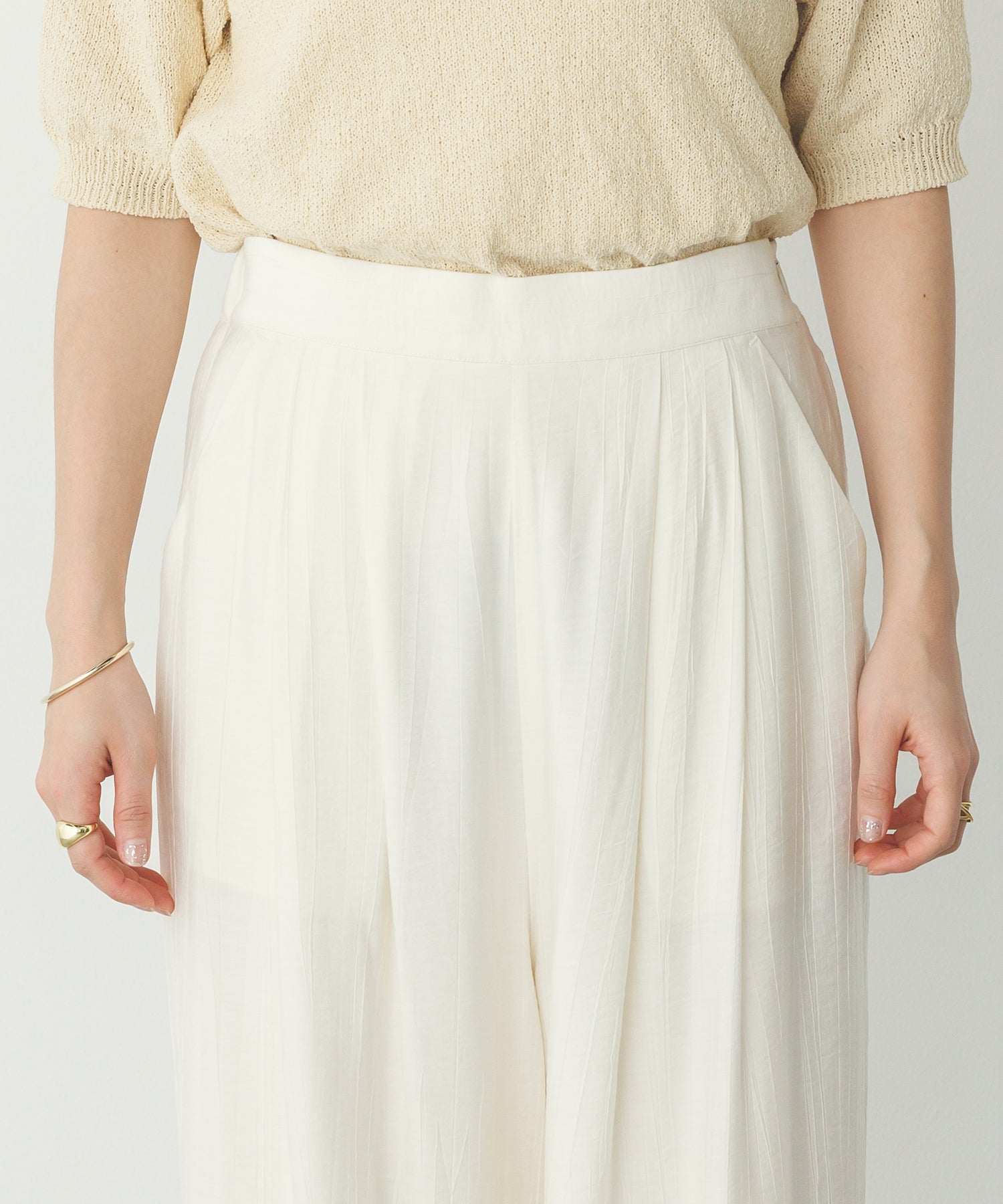 《PRE-ORDER》WASH-SATIN LAYERED SKIRT