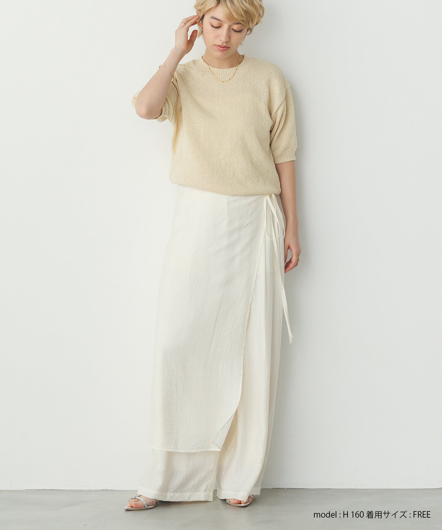 《PRE-ORDER》WASH-SATIN LAYERED SKIRT