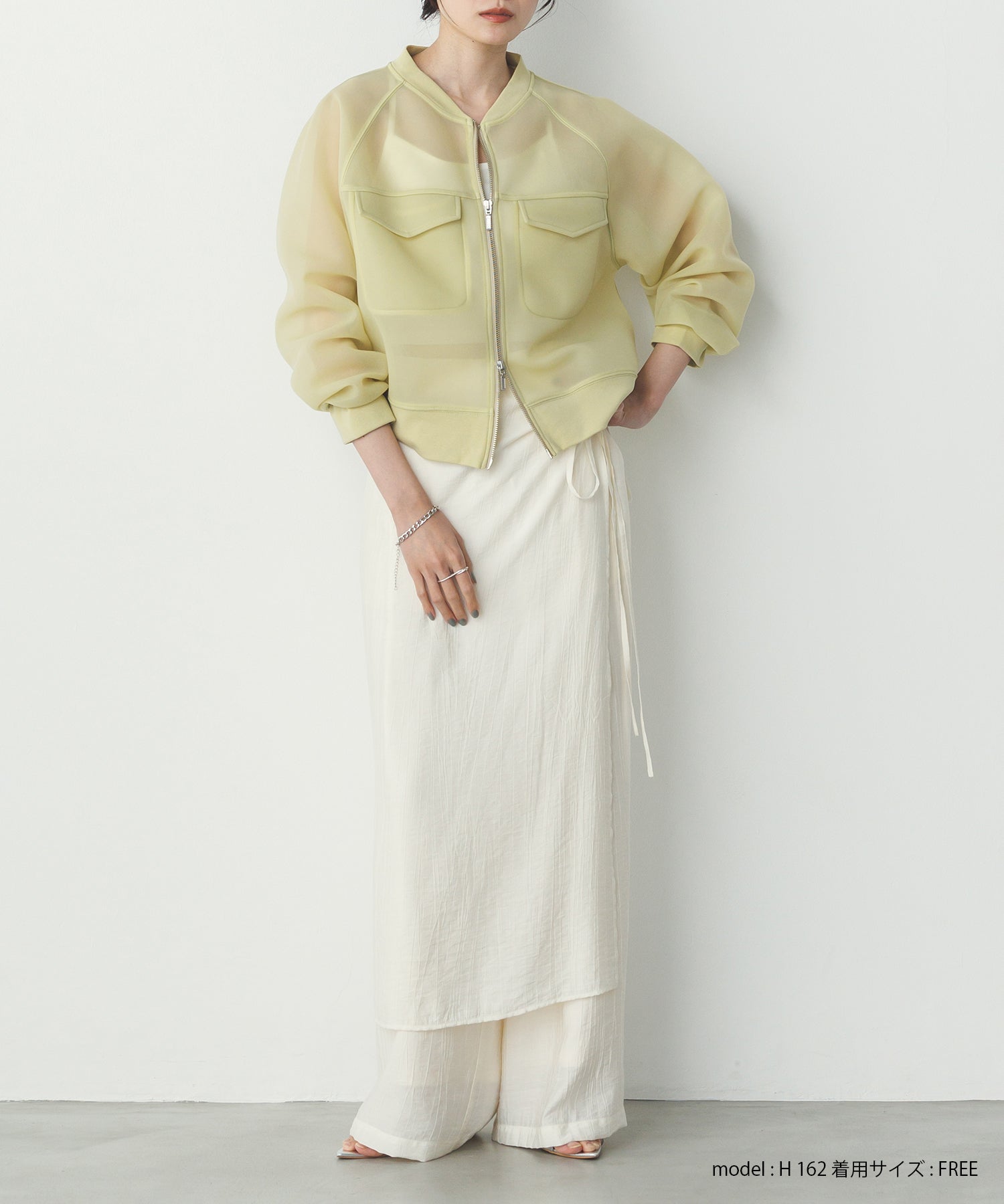 《PRE-ORDER》WASH-SATIN LAYERED SKIRT