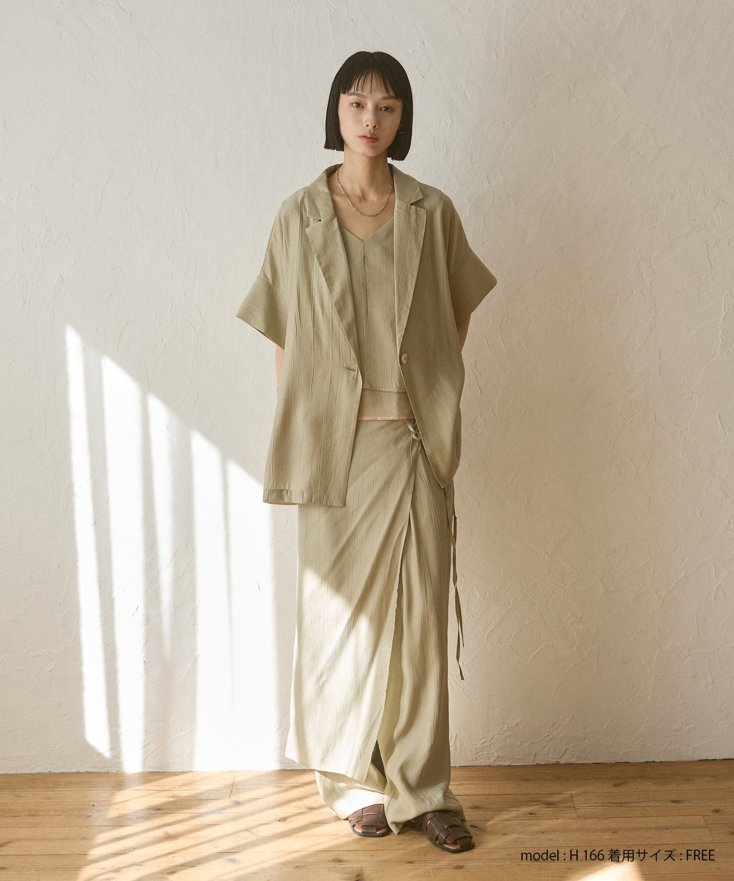 《PRE-ORDER》WASH-SATIN LAYERED SKIRT