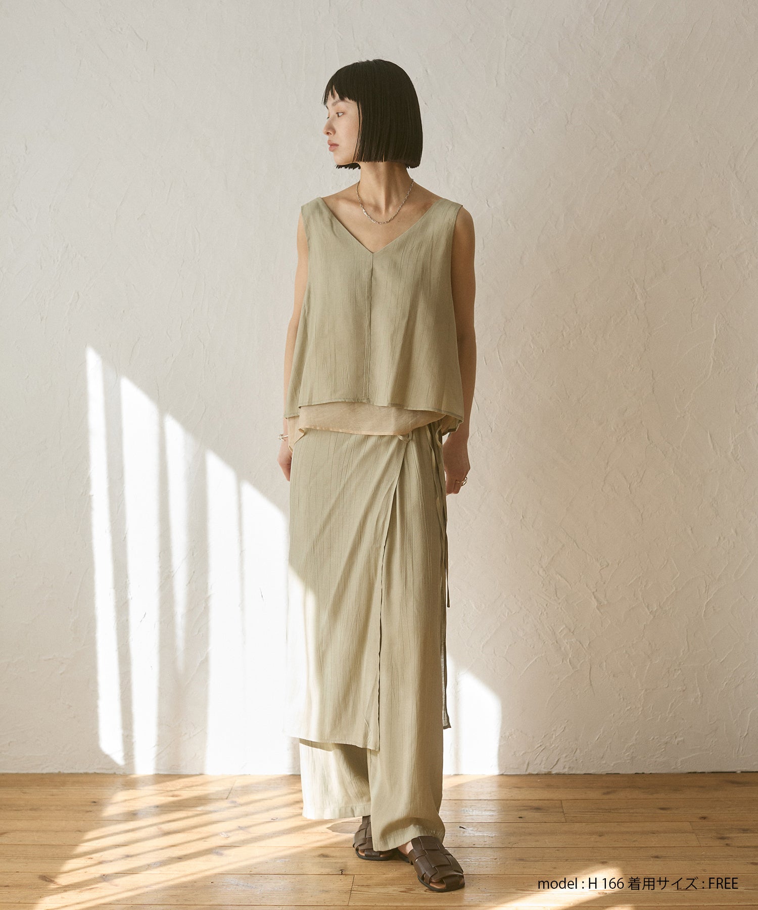 《PRE-ORDER》WASH-SATIN LAYERED SKIRT