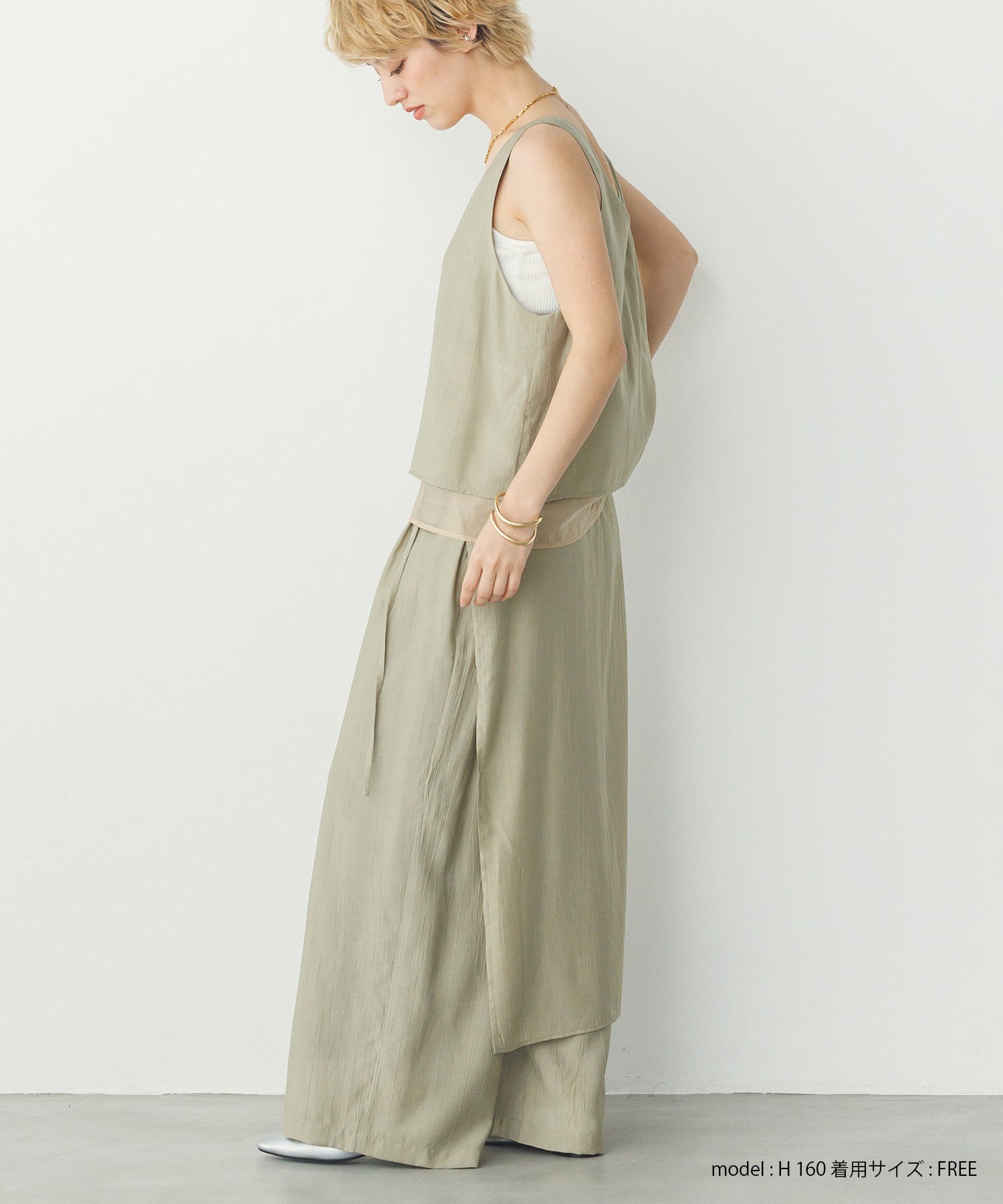 《PRE-ORDER》WASH-SATIN LAYERED SKIRT