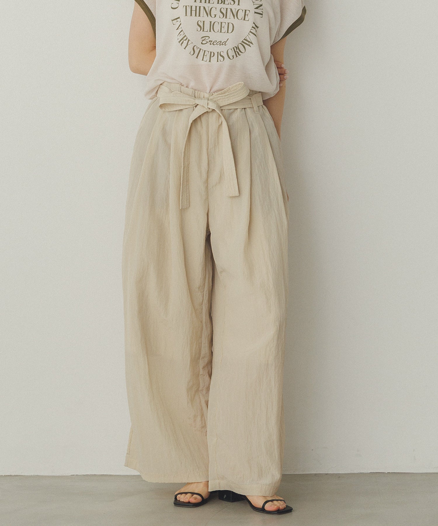 ワッシャー加工 ワイドストレートパンツ