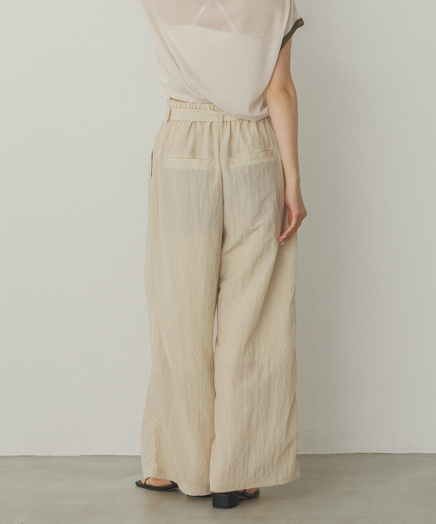 ワッシャー加工 ワイドストレートパンツ