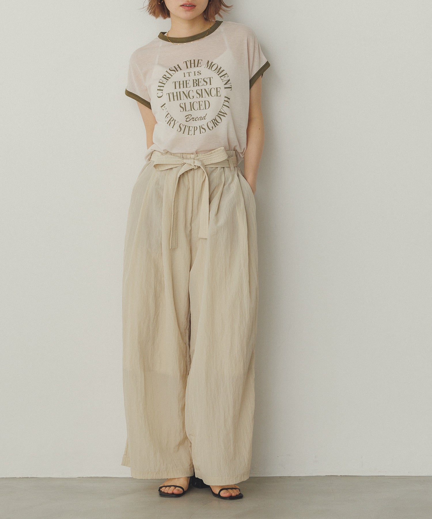 ワッシャー加工 ワイドストレートパンツ