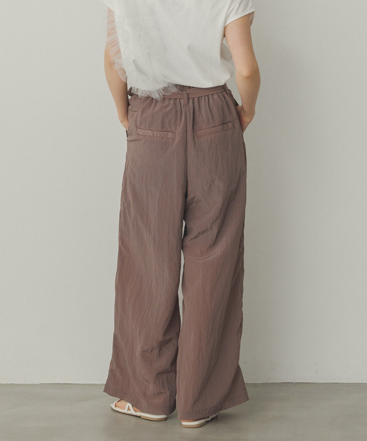 ワッシャー加工 ワイドストレートパンツ