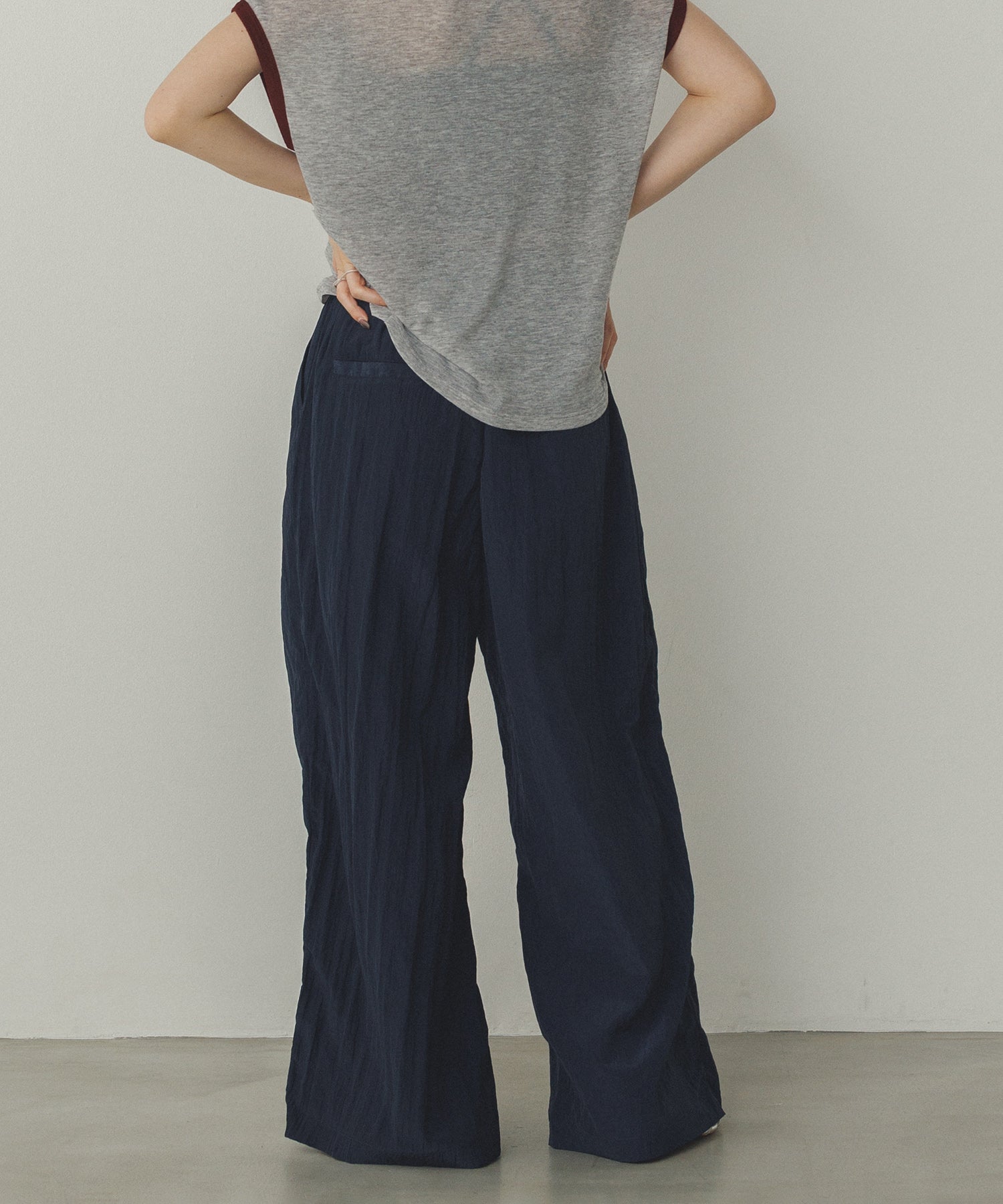 ワッシャー加工 ワイドストレートパンツ