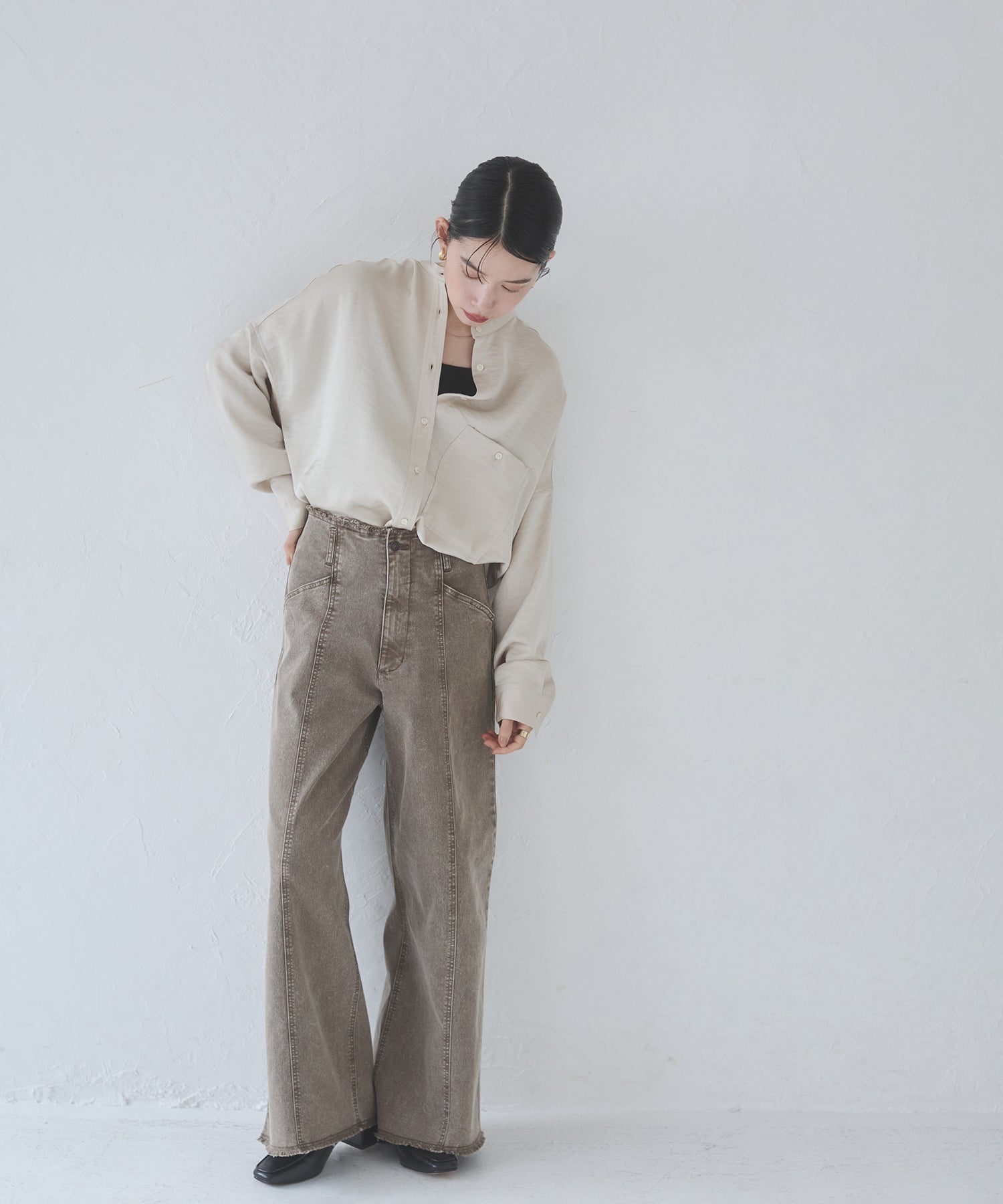 DENIM/TWILL WIDE PANTS