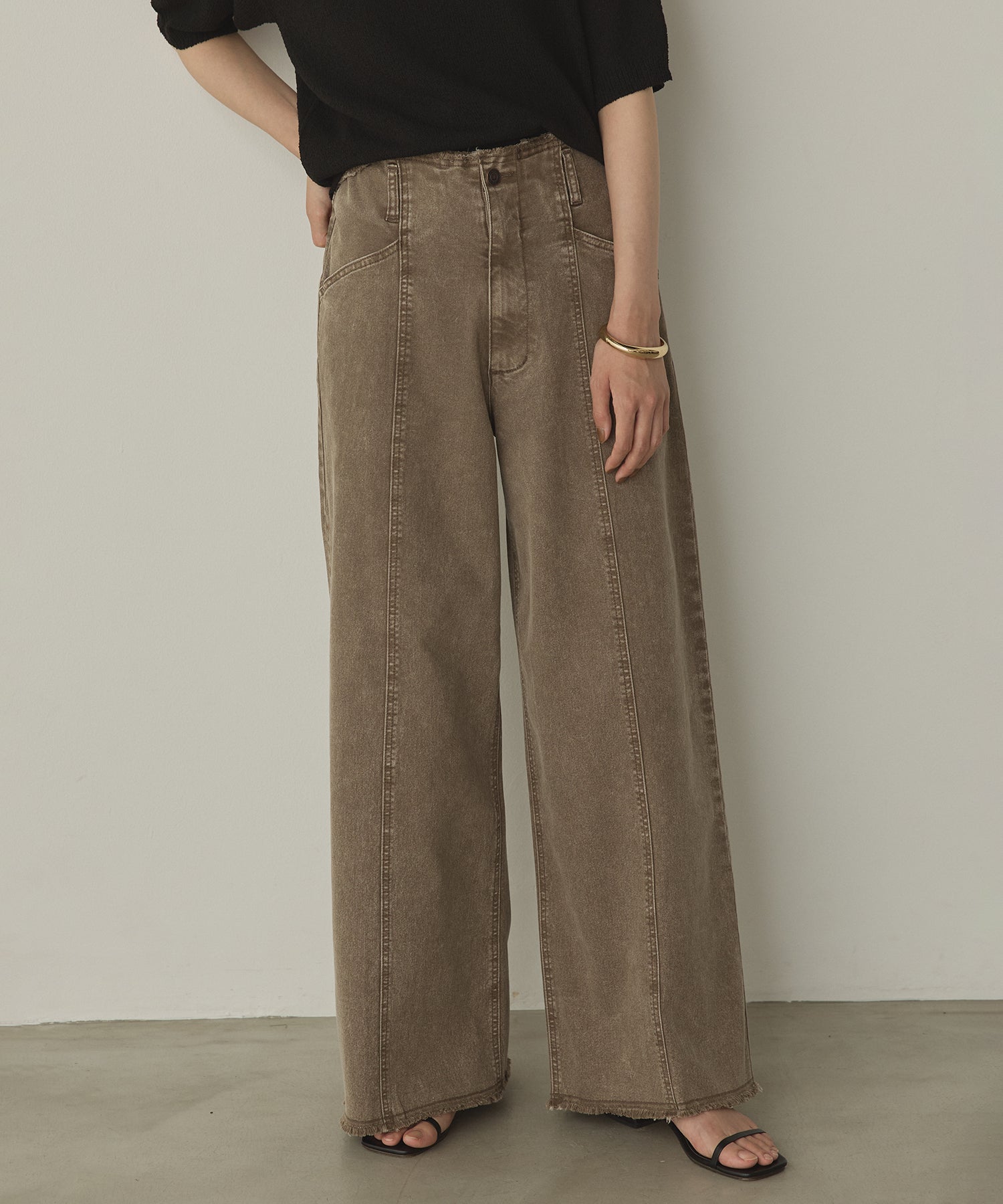 DENIM/TWILL WIDE PANTS