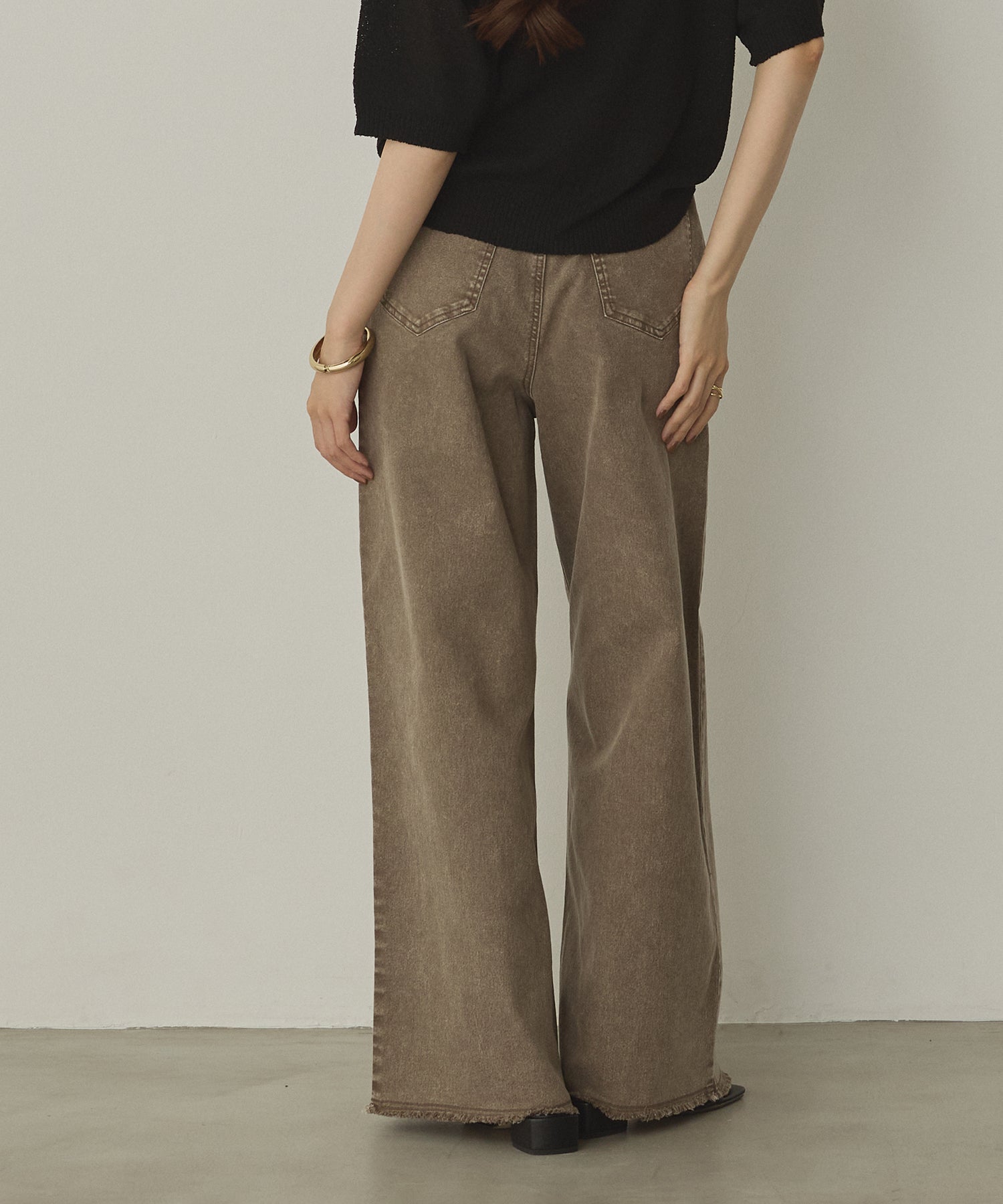 DENIM/TWILL WIDE PANTS