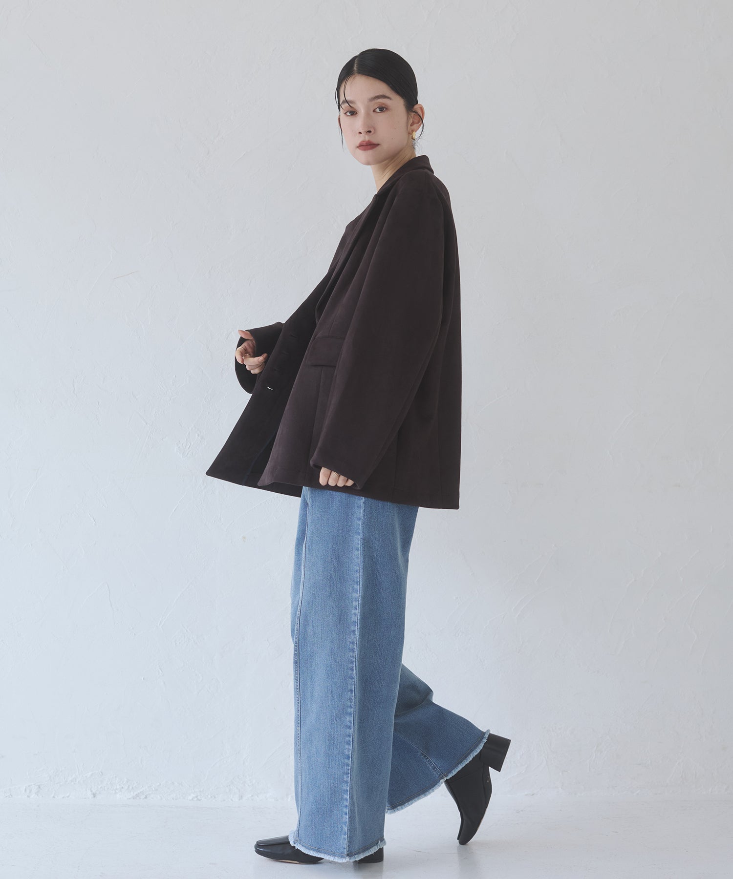 DENIM/TWILL WIDE PANTS