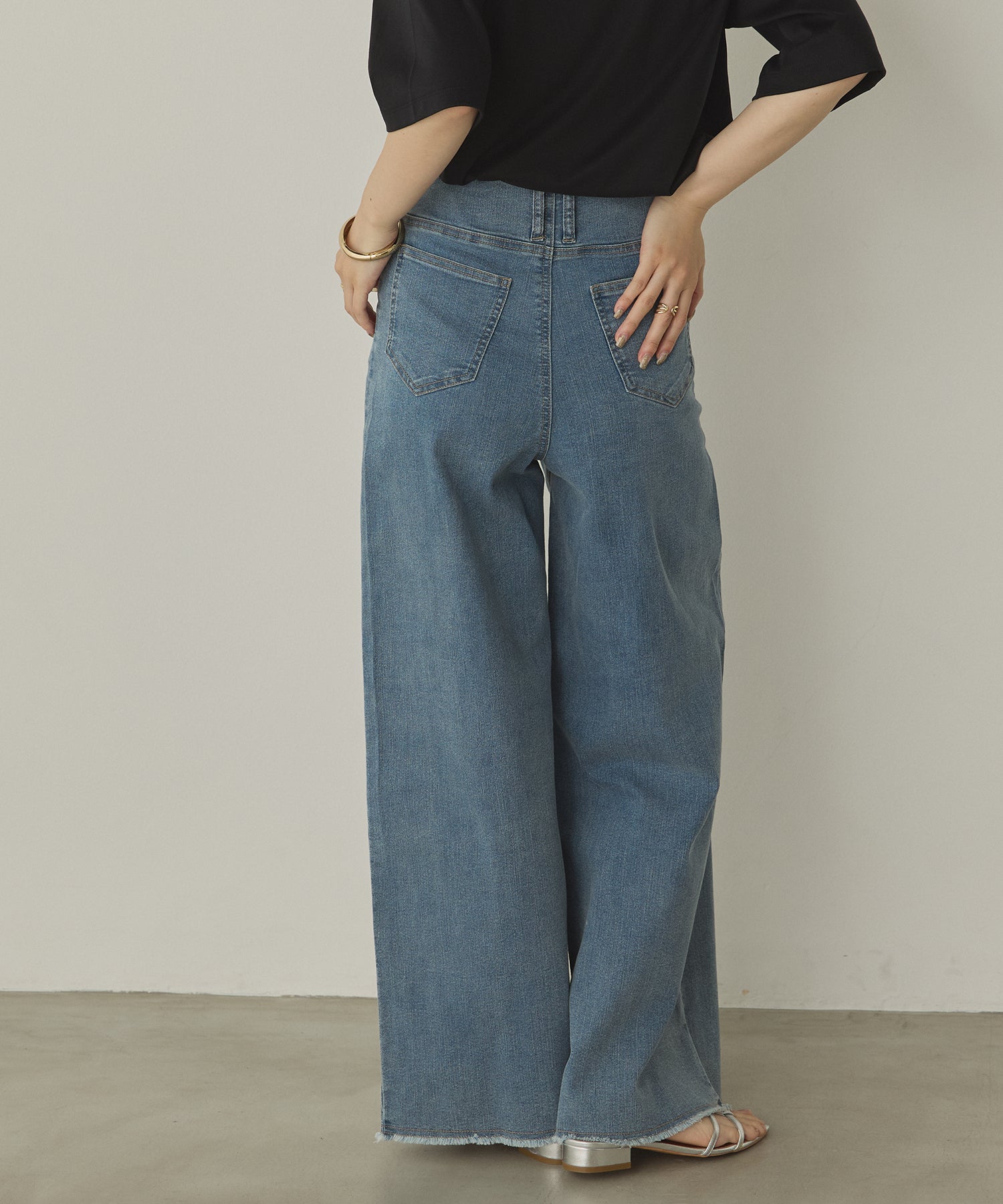 DENIM/TWILL WIDE PANTS