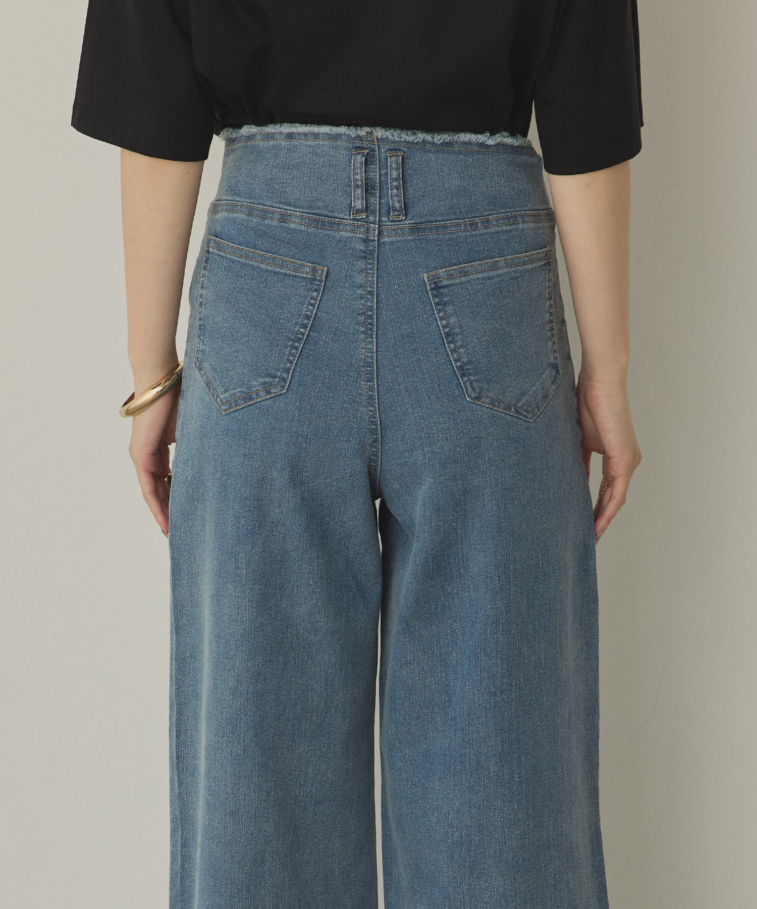 DENIM/TWILL WIDE PANTS