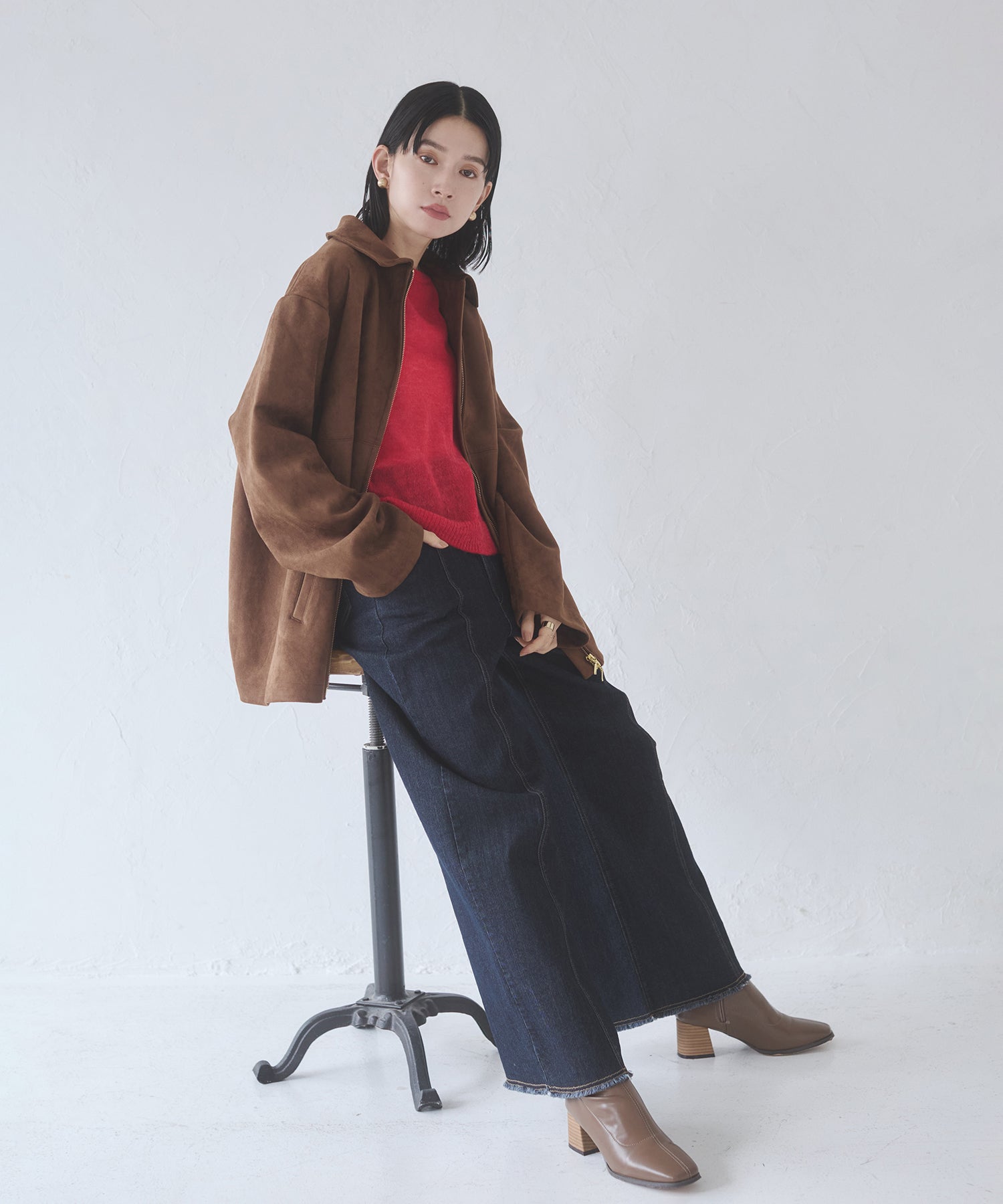 DENIM/TWILL WIDE PANTS