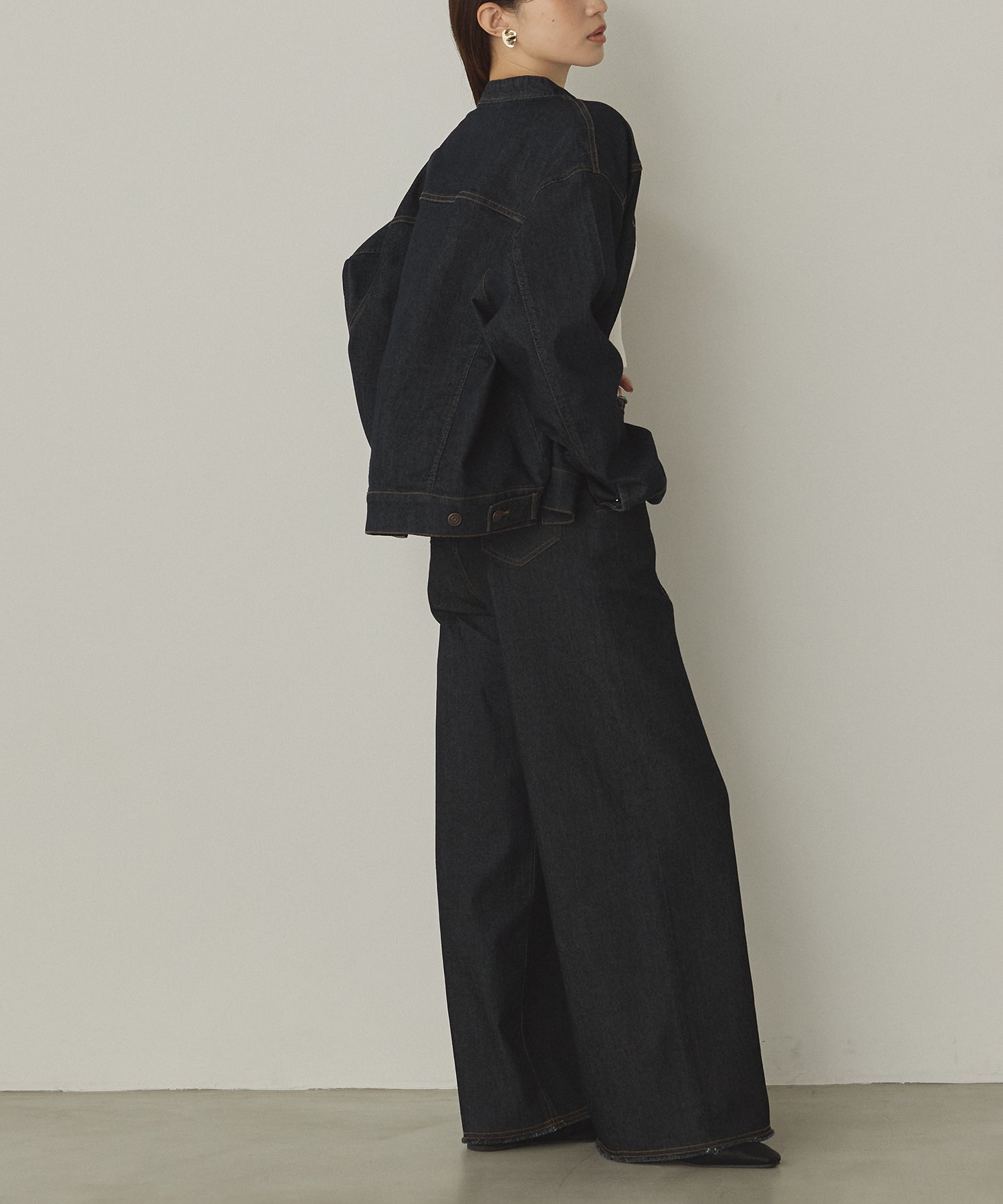 DENIM/TWILL WIDE PANTS